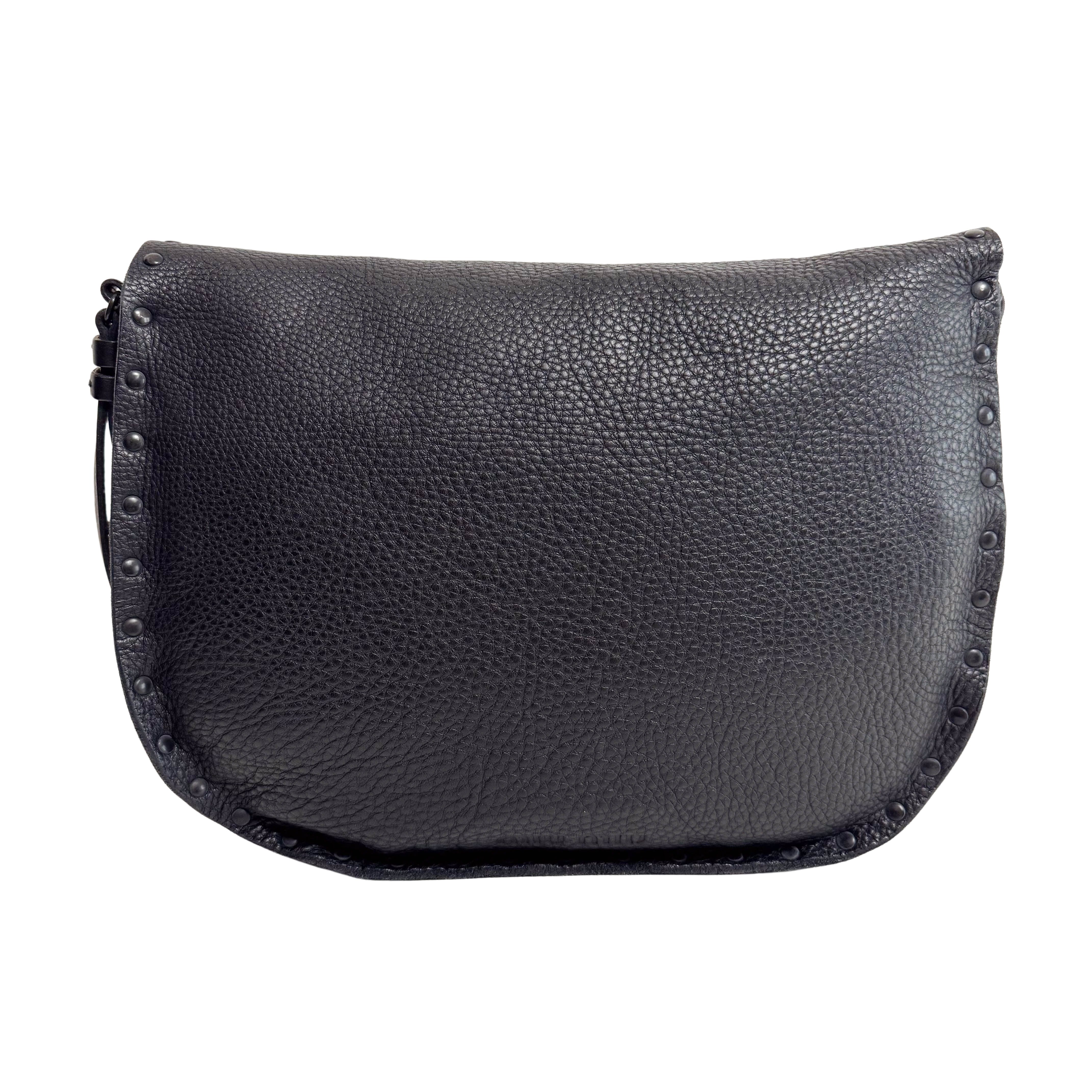 Archive Black Leather Shoulder Bag
