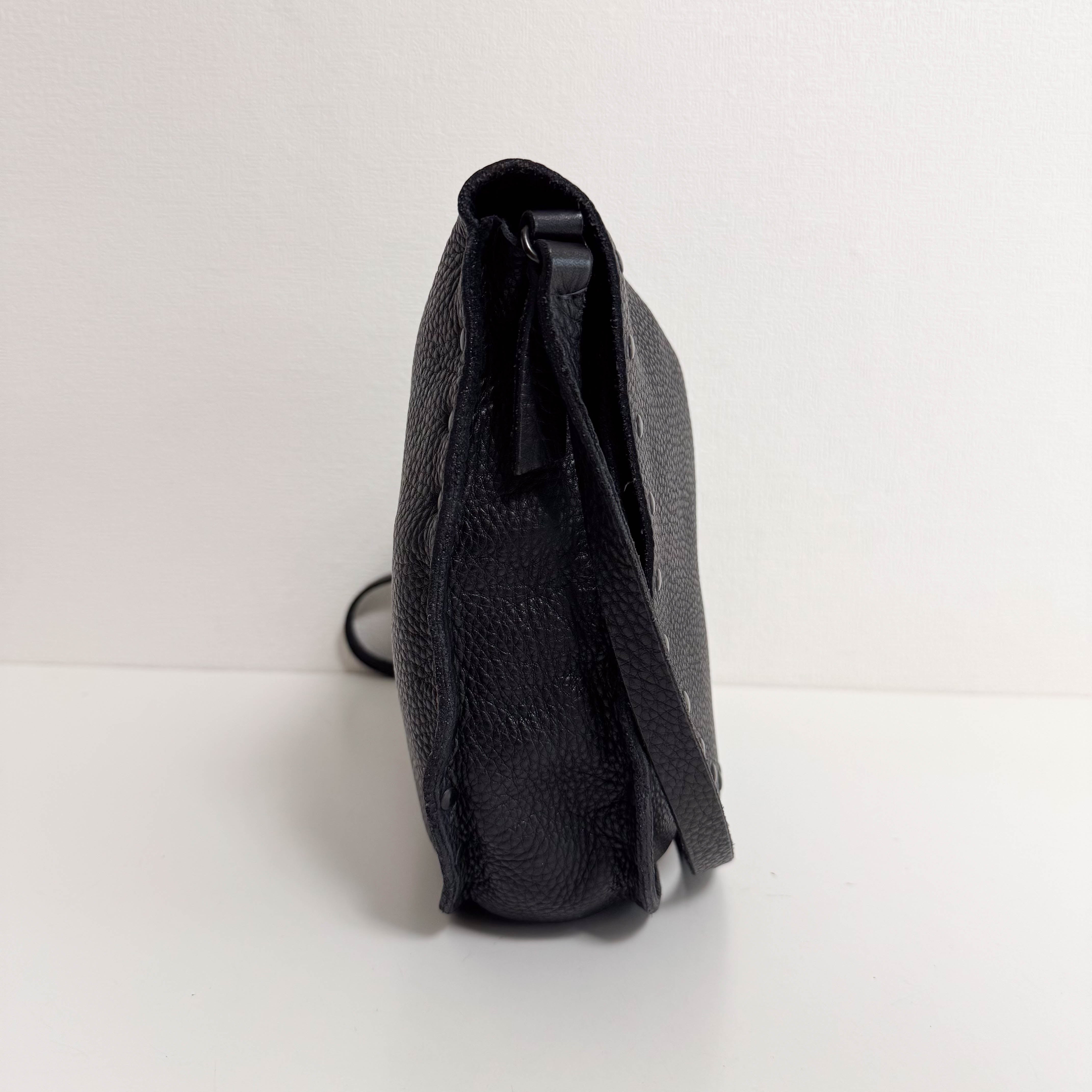 Archive Black Leather Shoulder Bag