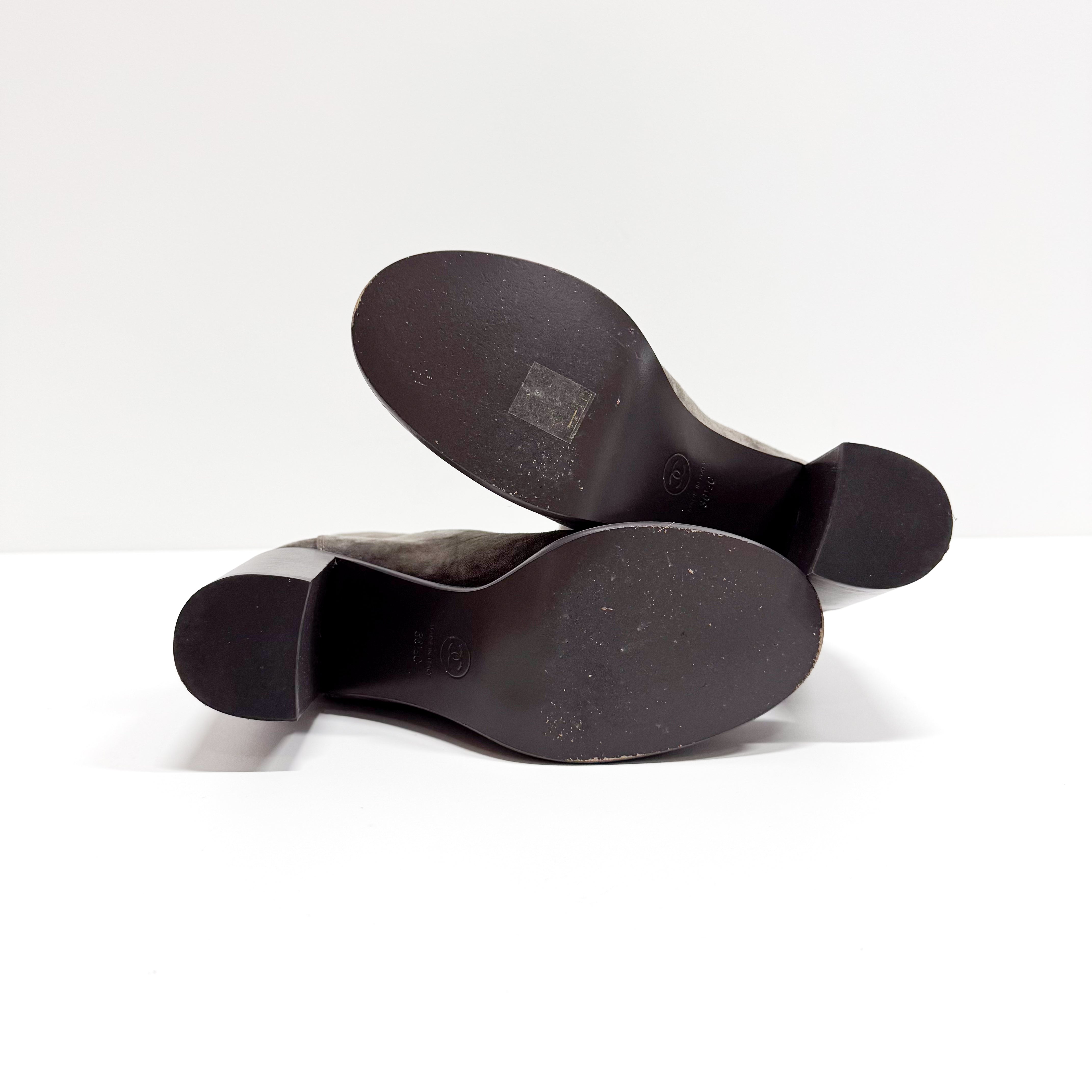 Size 36 Grey Suede Short Boots