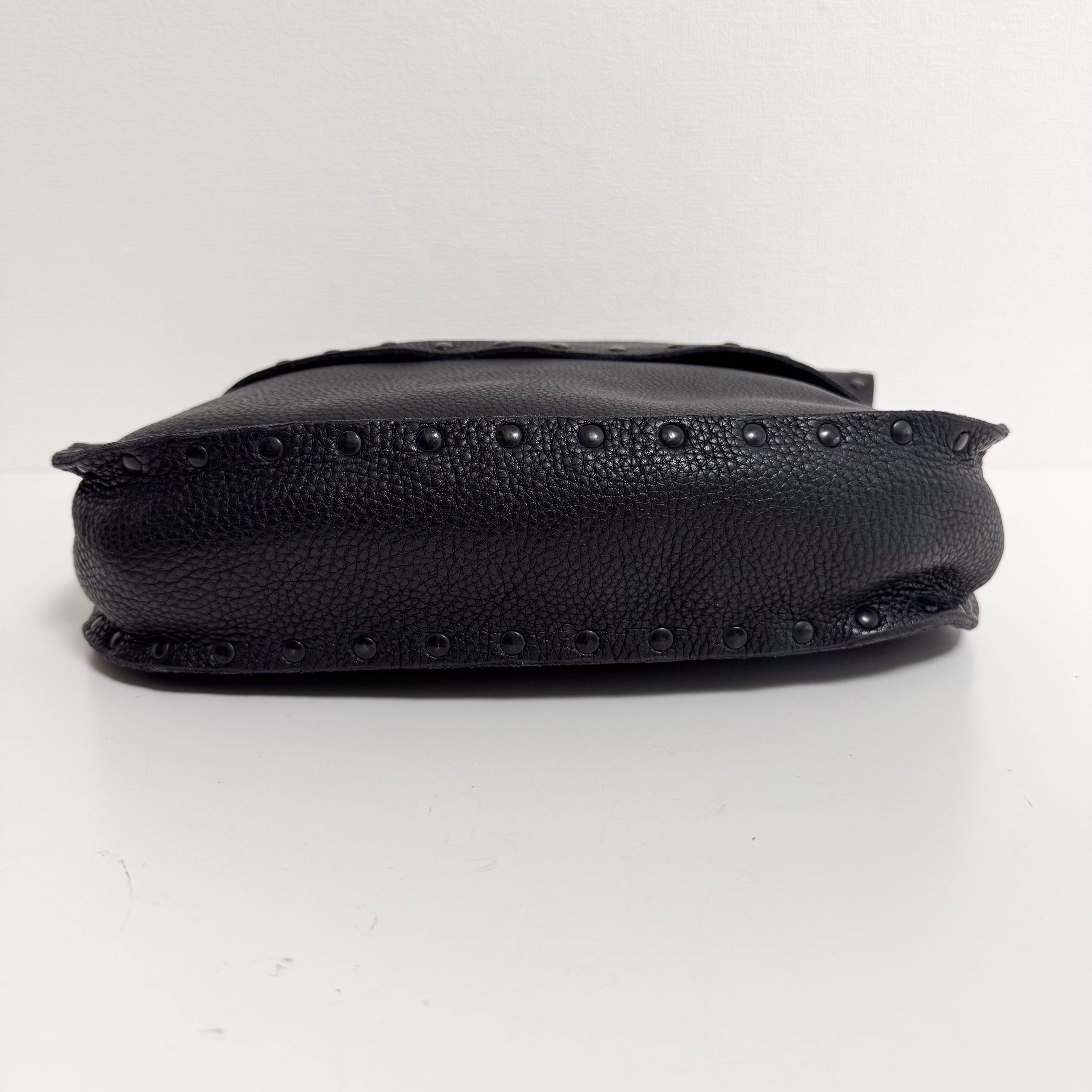 Archive Black Leather Shoulder Bag