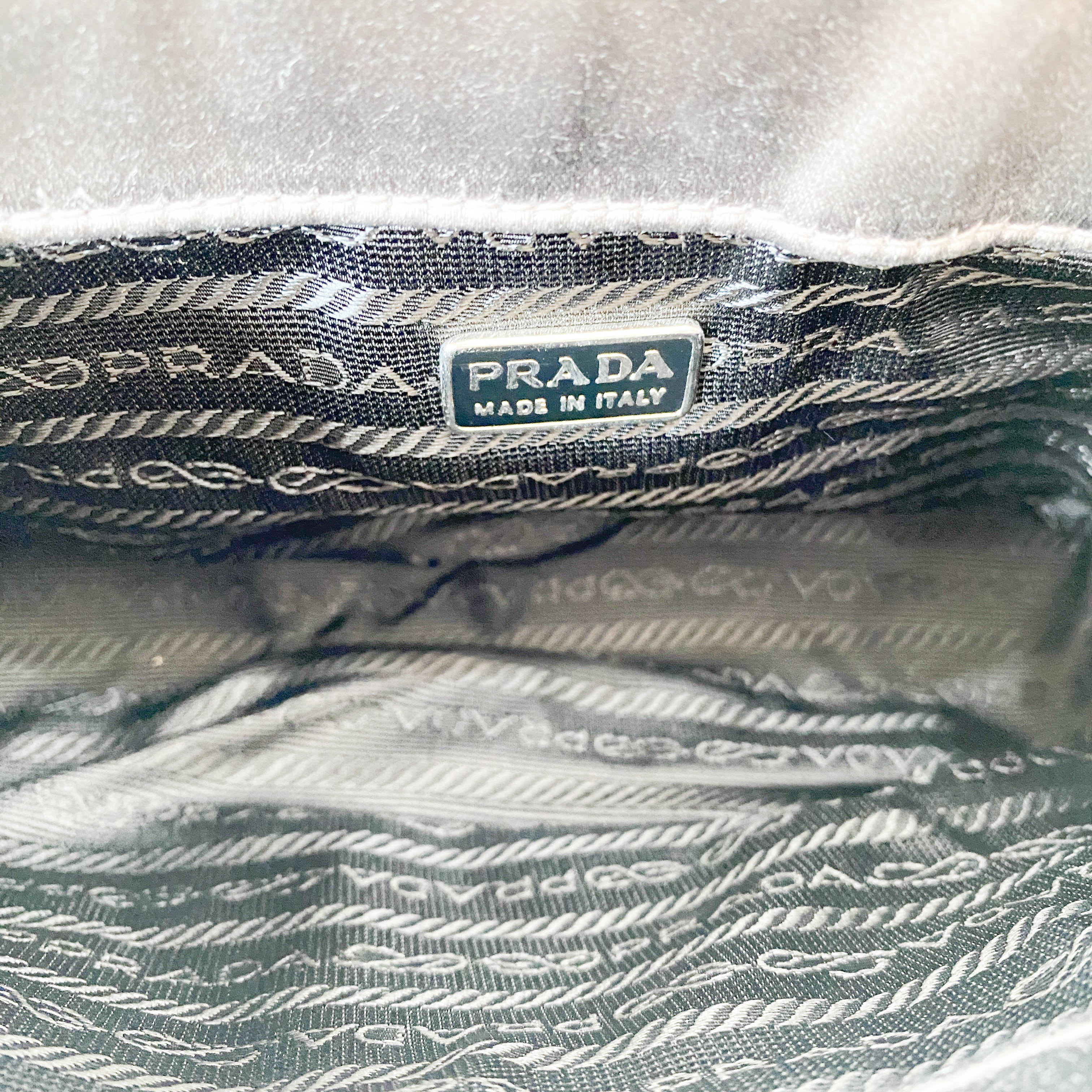 Satin Metallic Grey Clutch Bag