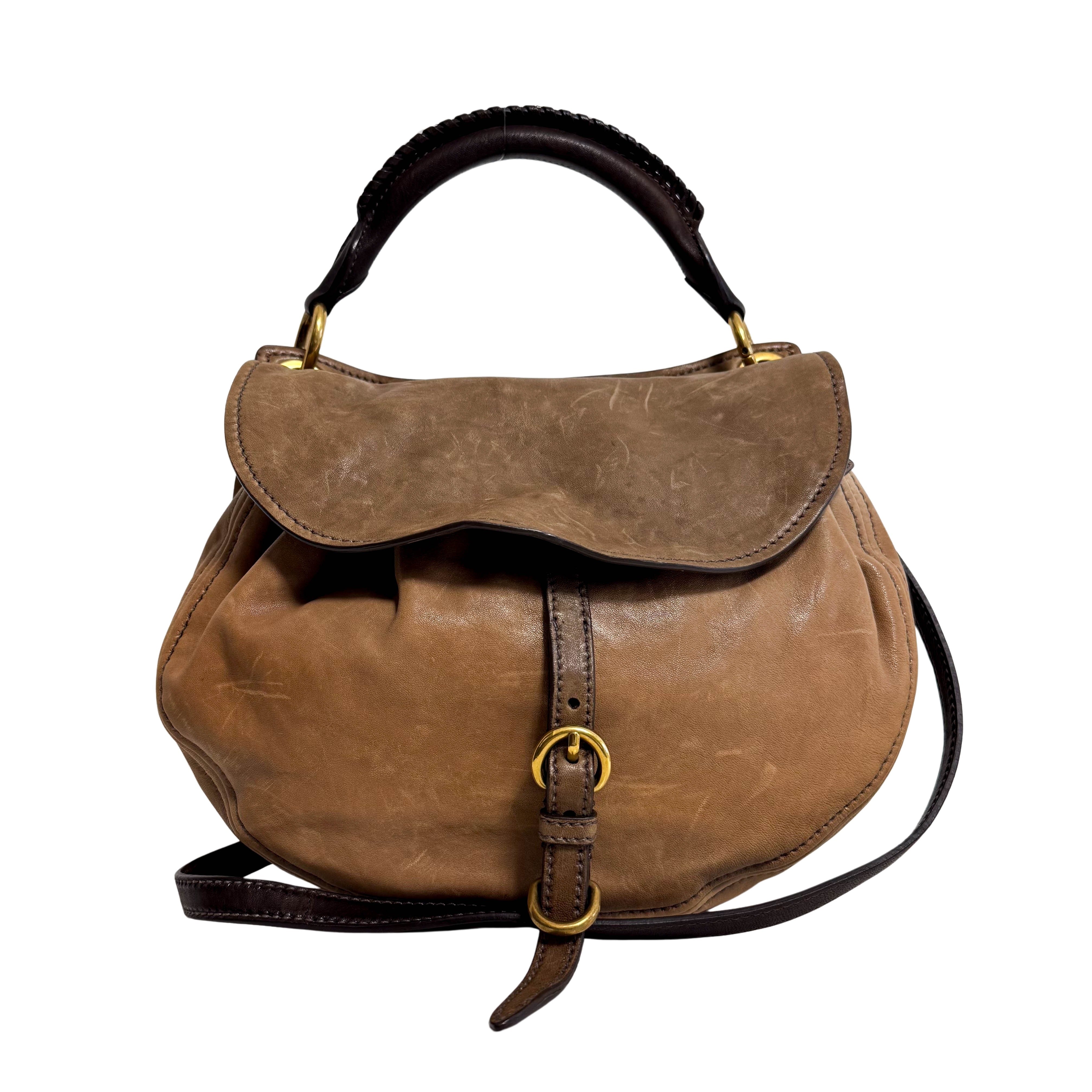Vintage Brown Leather Handbag