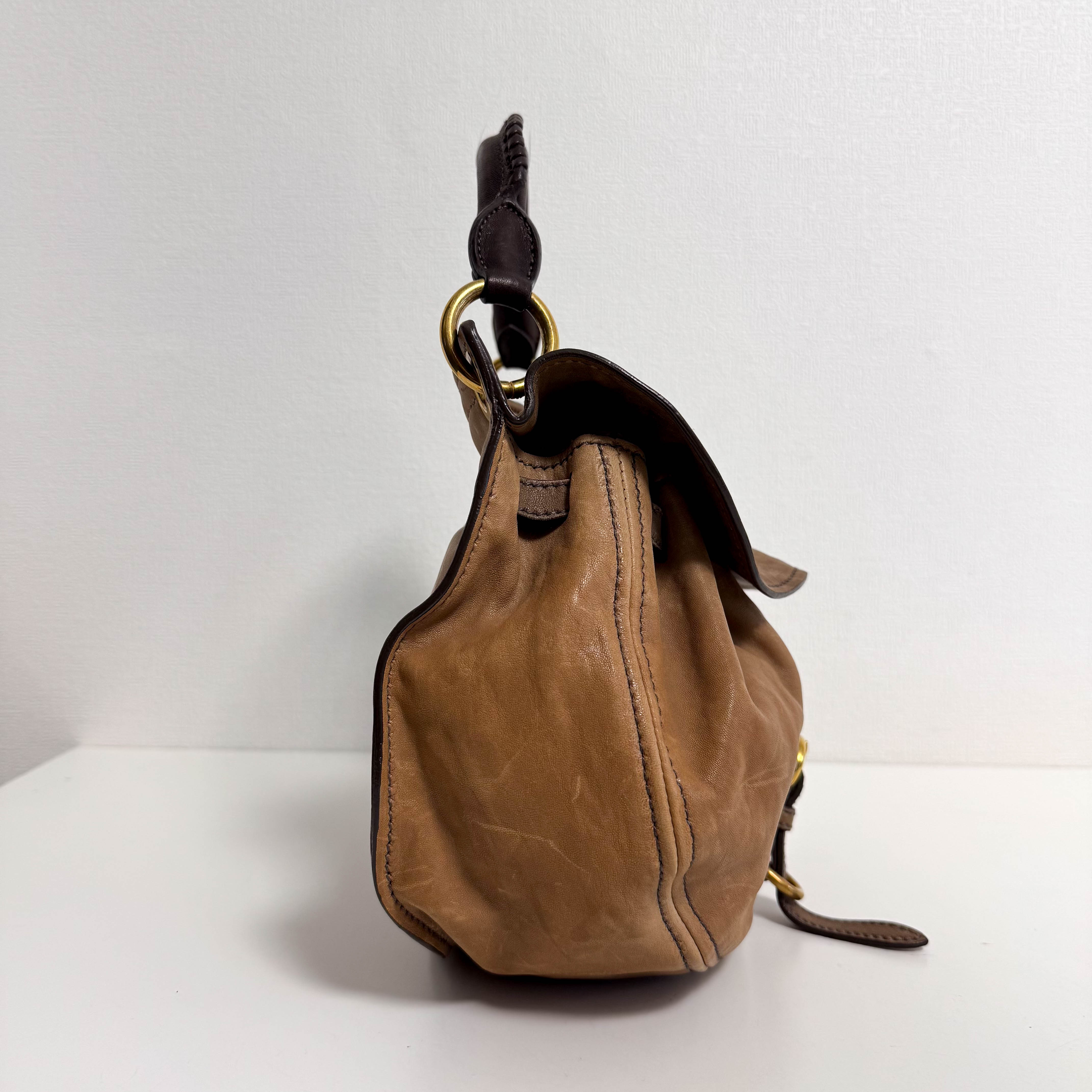 Vintage Brown Leather Handbag