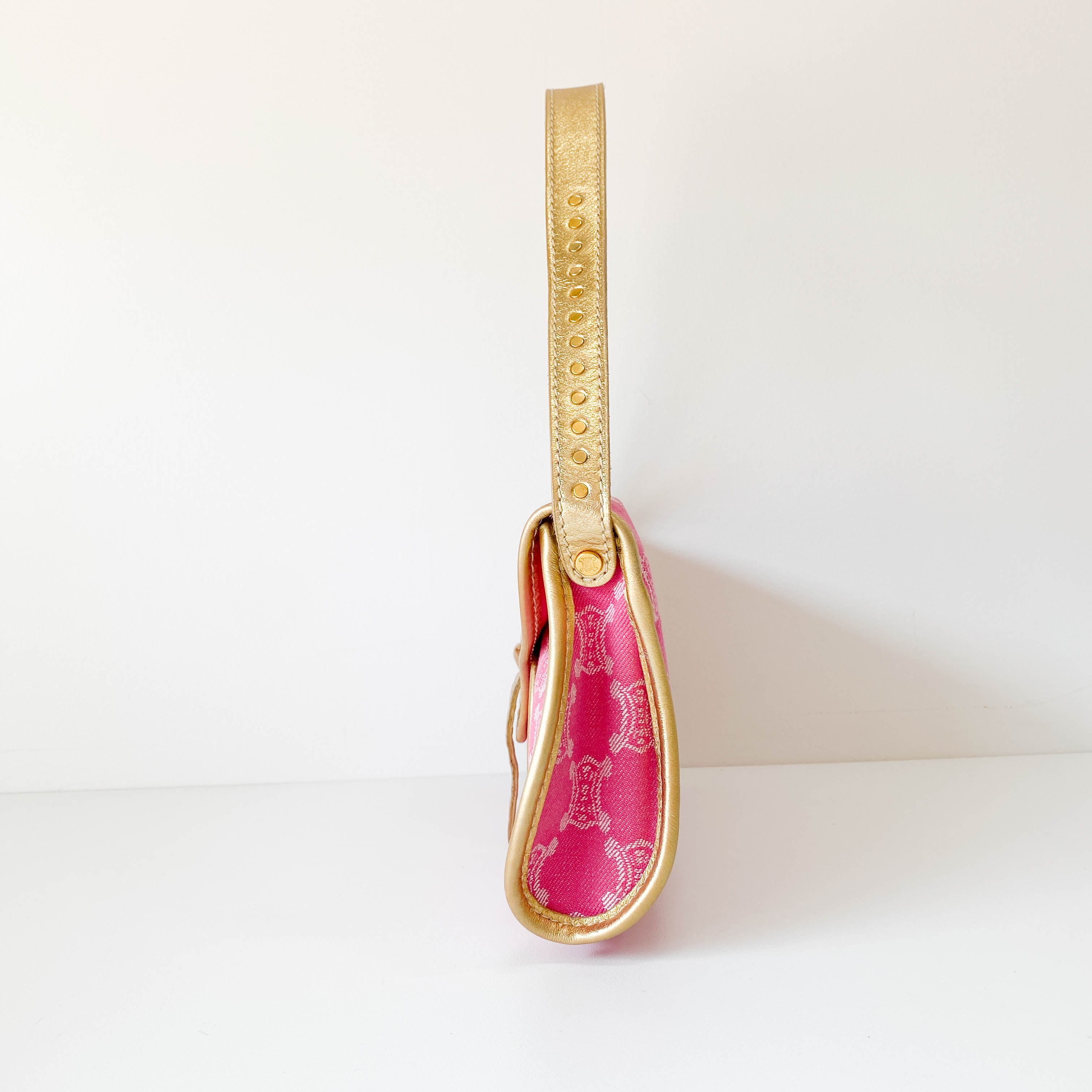 Paris Macadam Pink Canvas Shoulder Bag