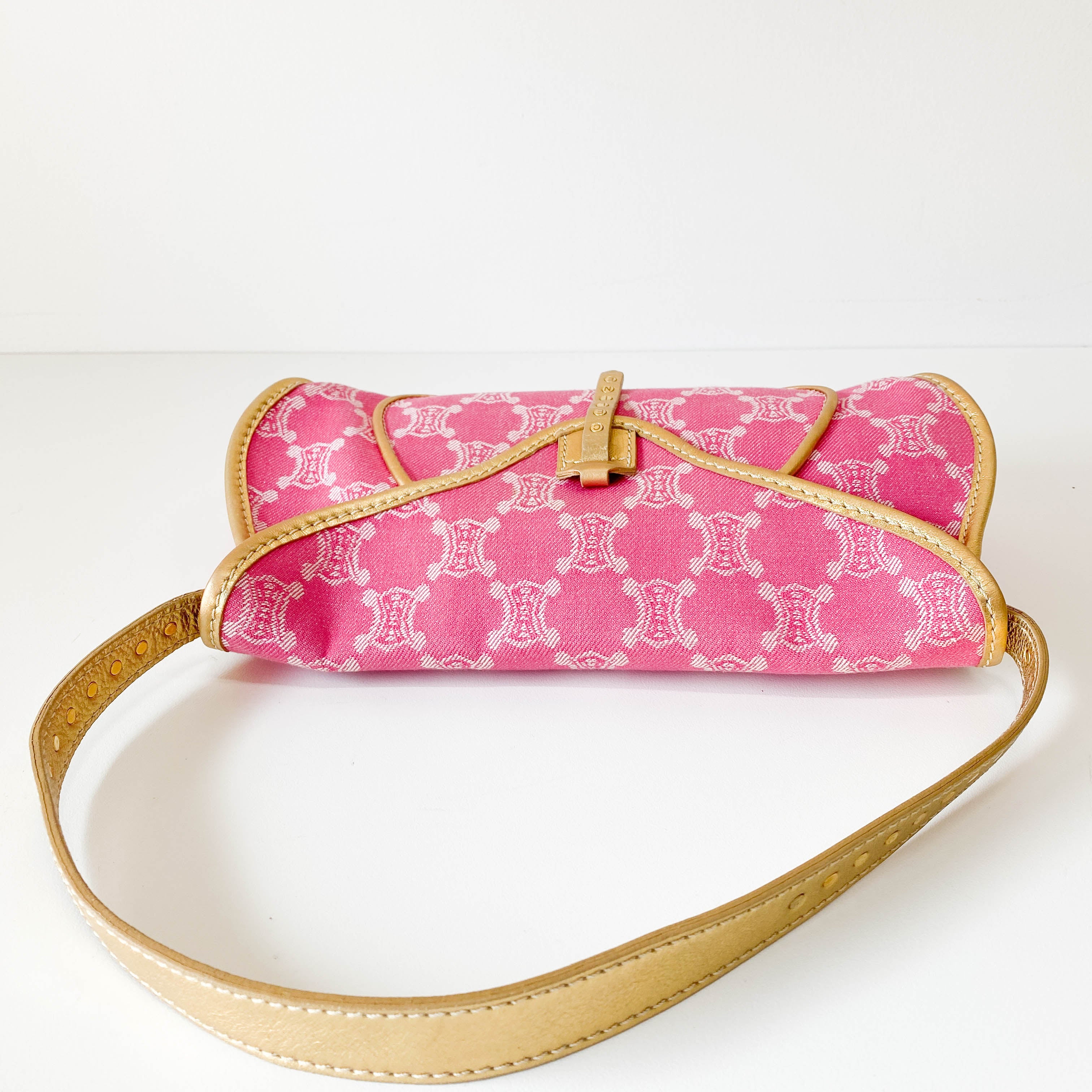 Paris Macadam Pink Canvas Shoulder Bag