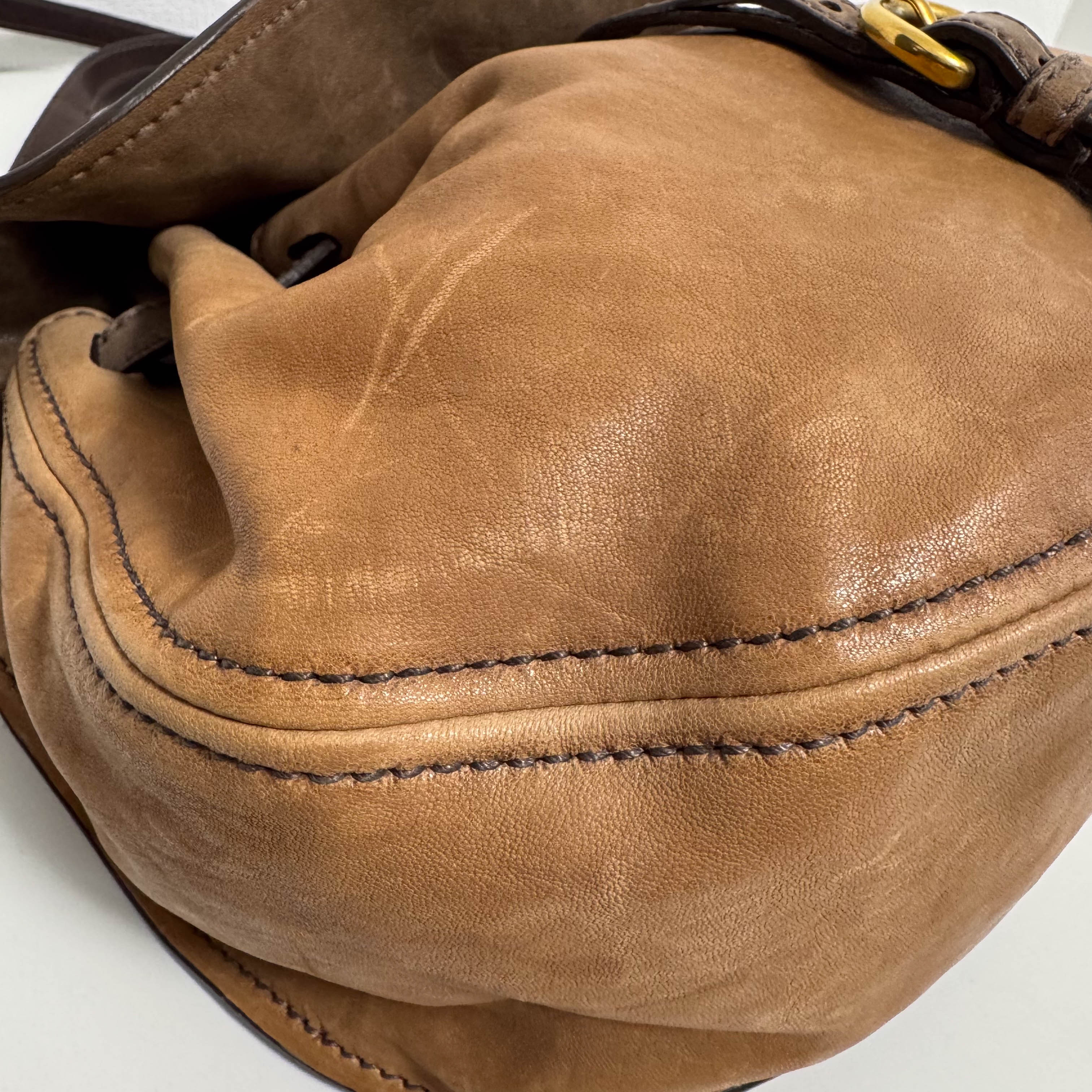 Vintage Brown Leather Handbag
