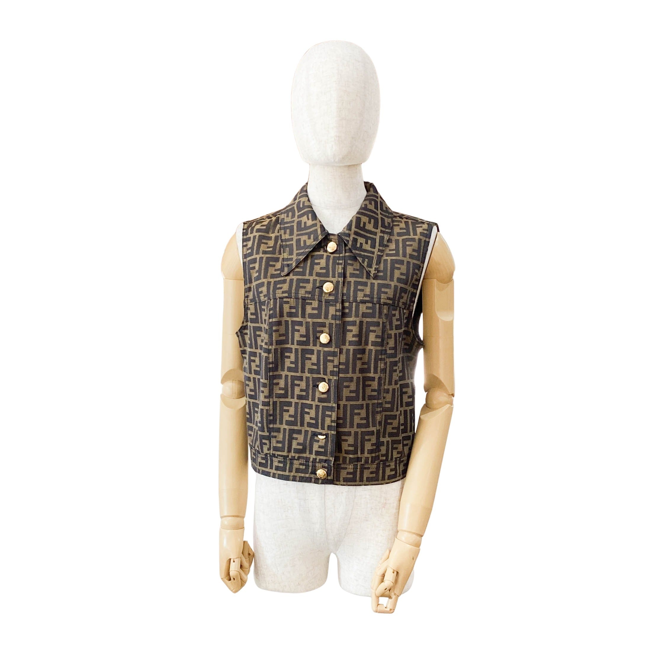 Vintage Brown Zucca Vest SIZE 42