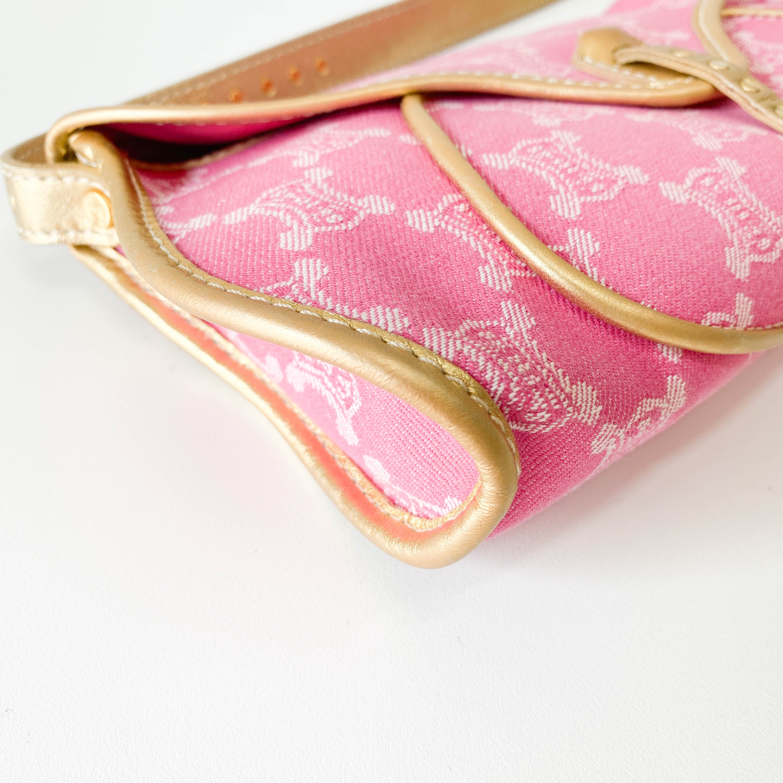 Paris Macadam Pink Canvas Shoulder Bag