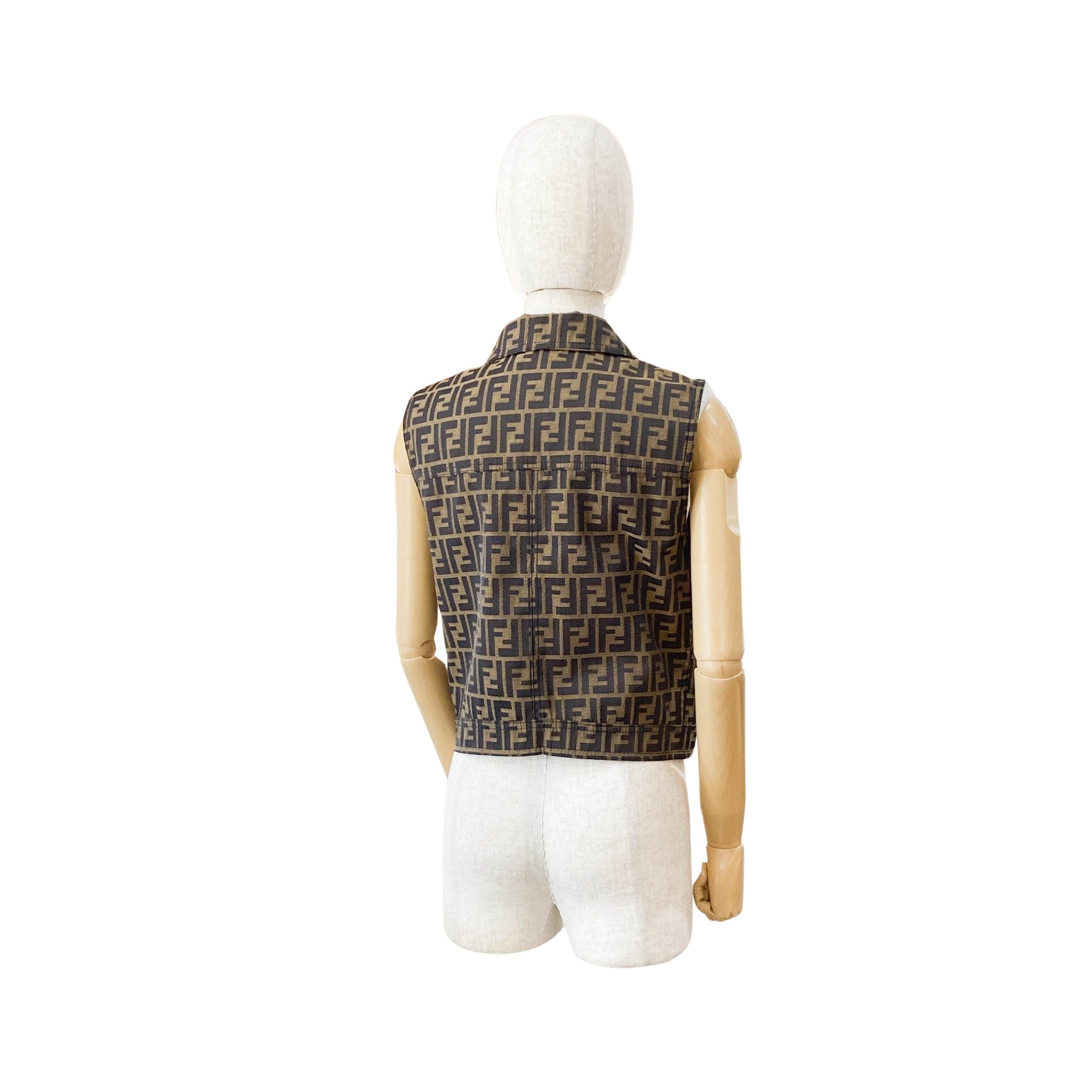 Vintage Brown Zucca Vest SIZE 42