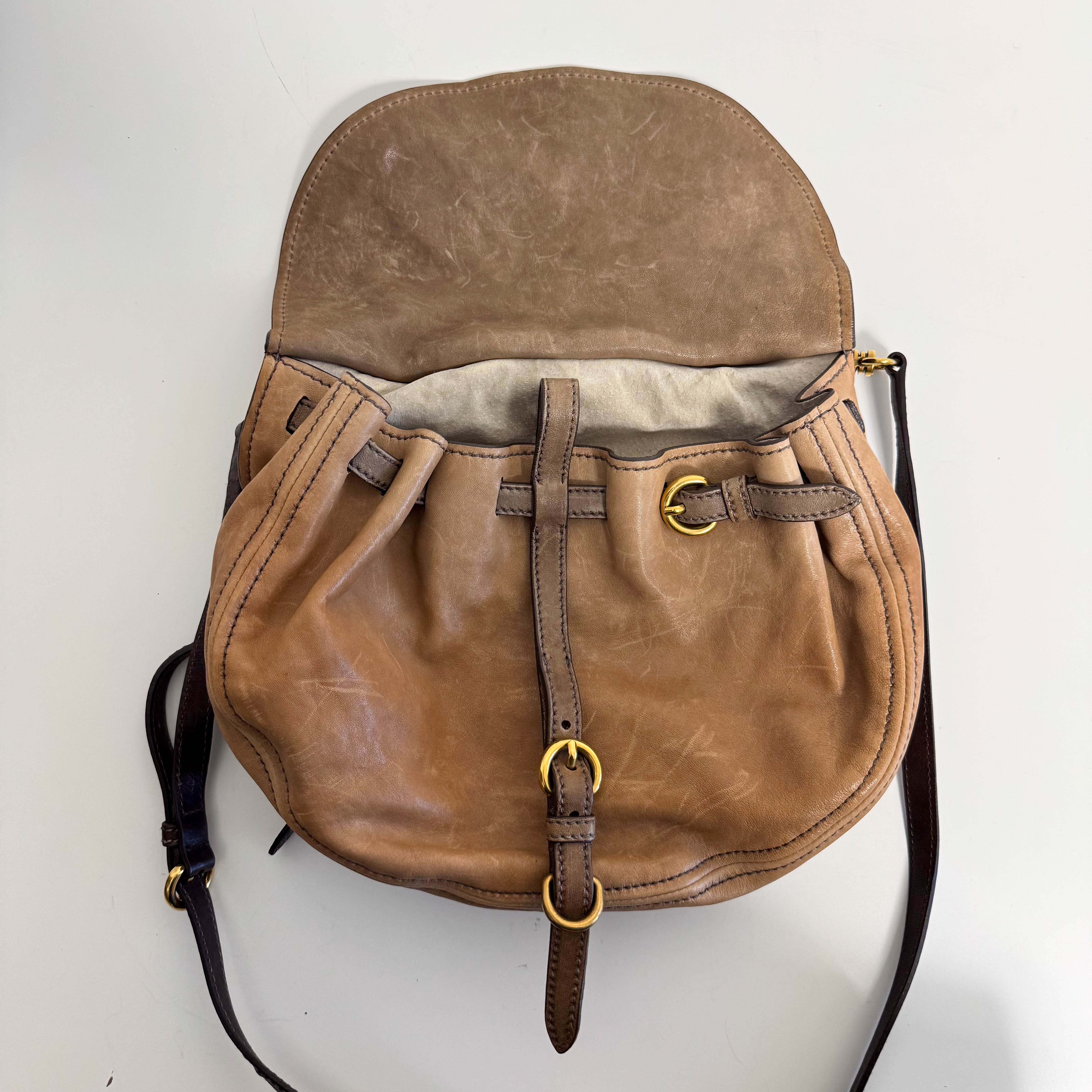 Vintage Brown Leather Handbag