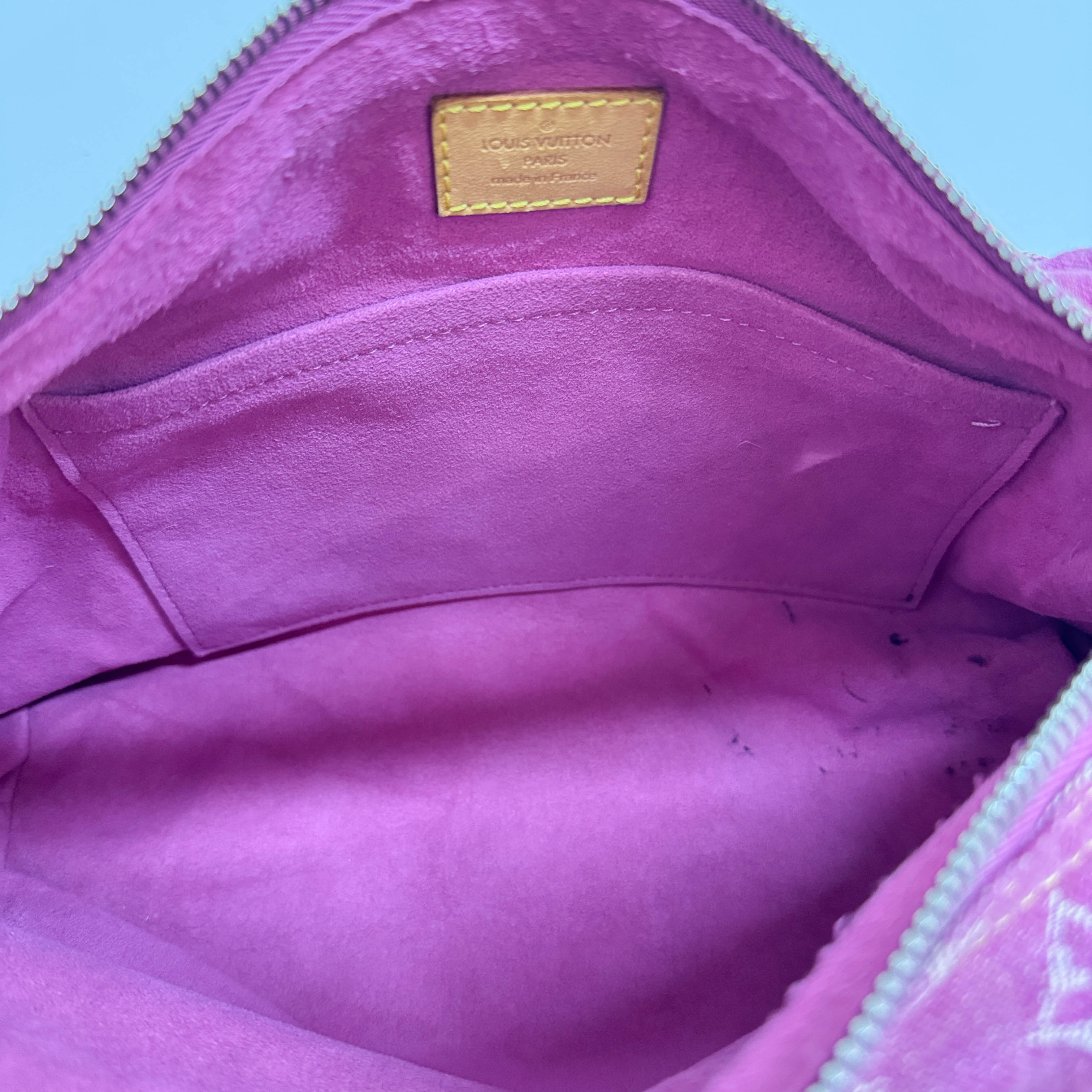 Baggy Pink Monogram Denim Shoulder Bag