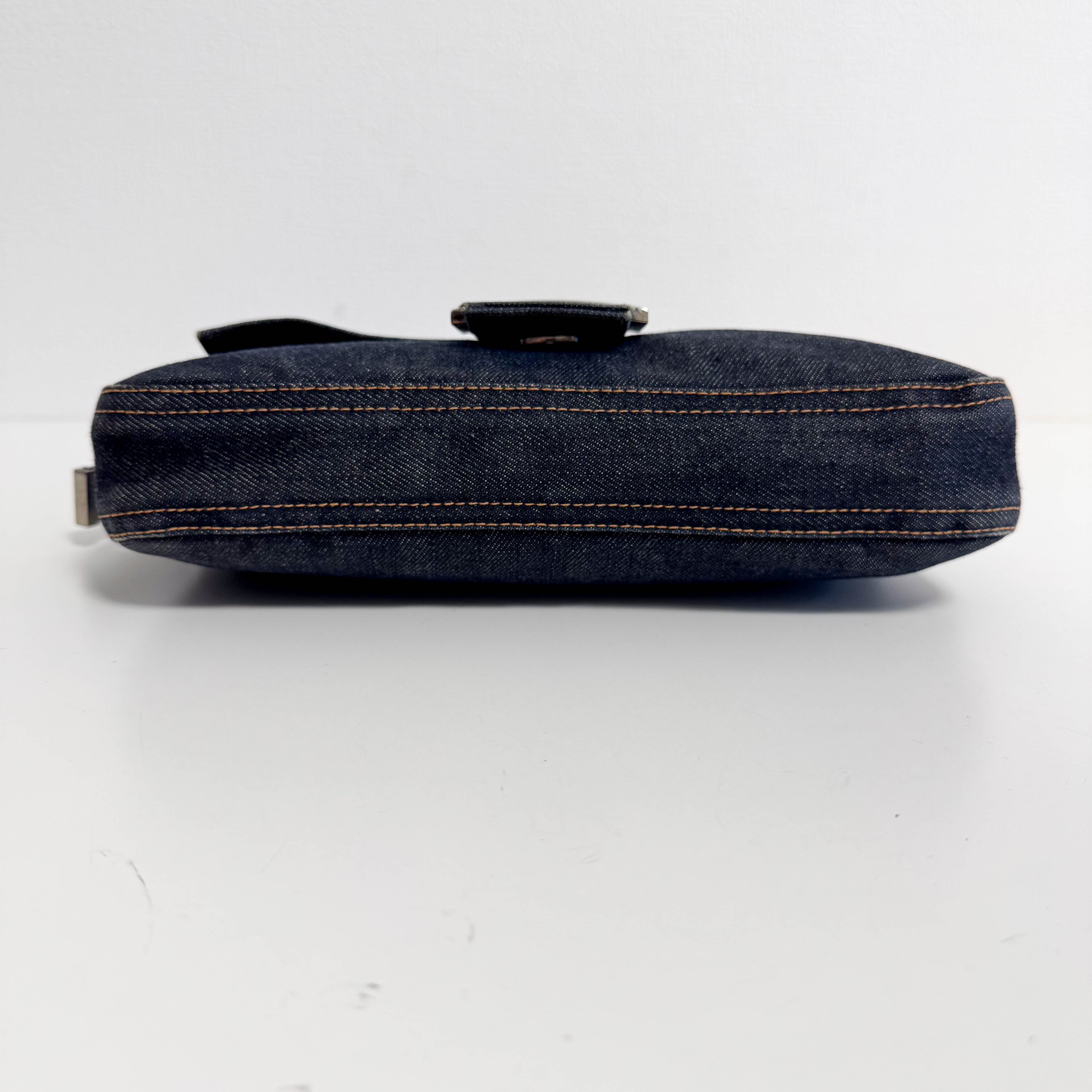 Baguette Blue Denim Shoulder Bag