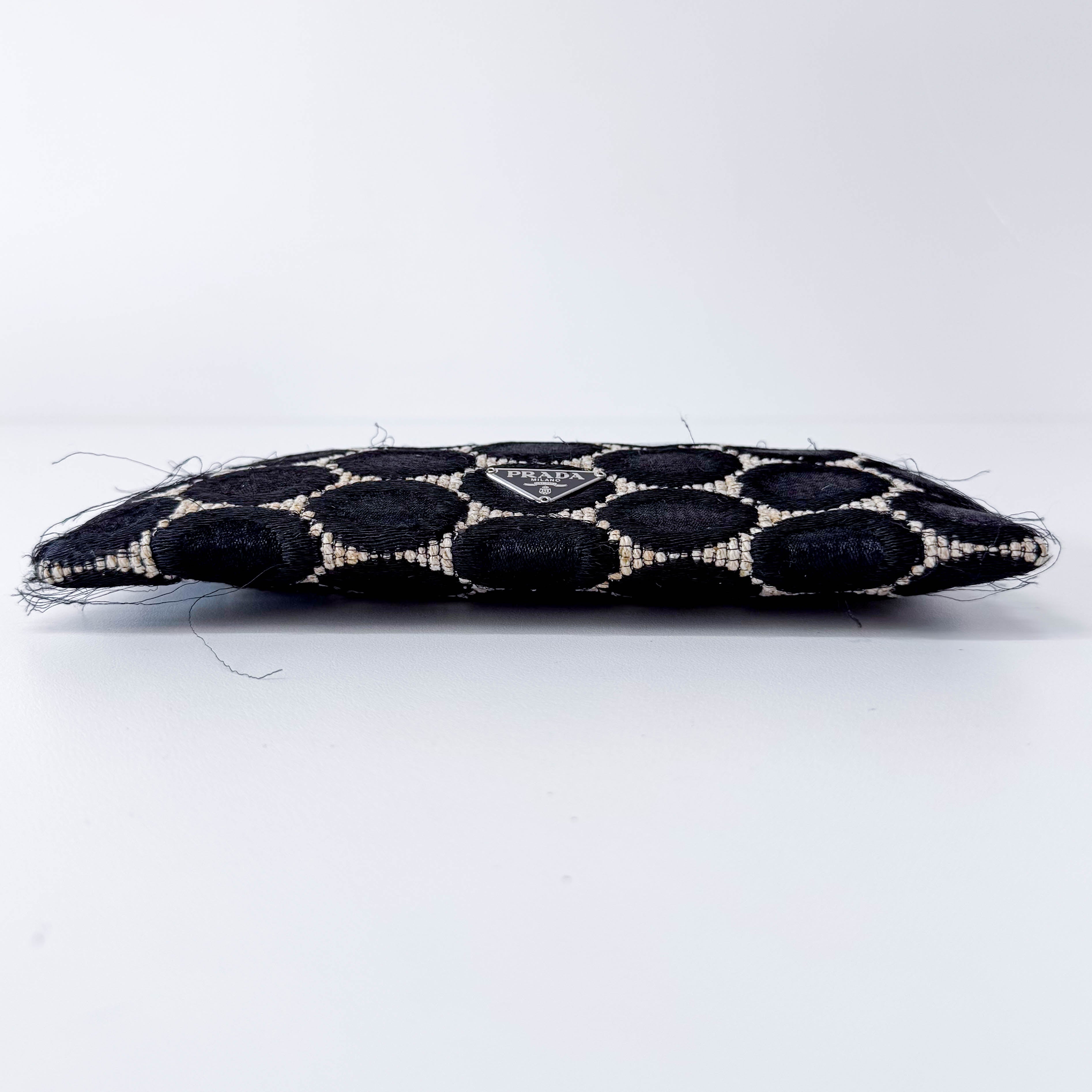 Black Silk Dots Chain Strap Purse