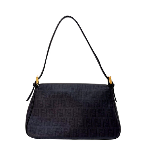 Mini Mamma Baguette Black Leather and Gold Buckle