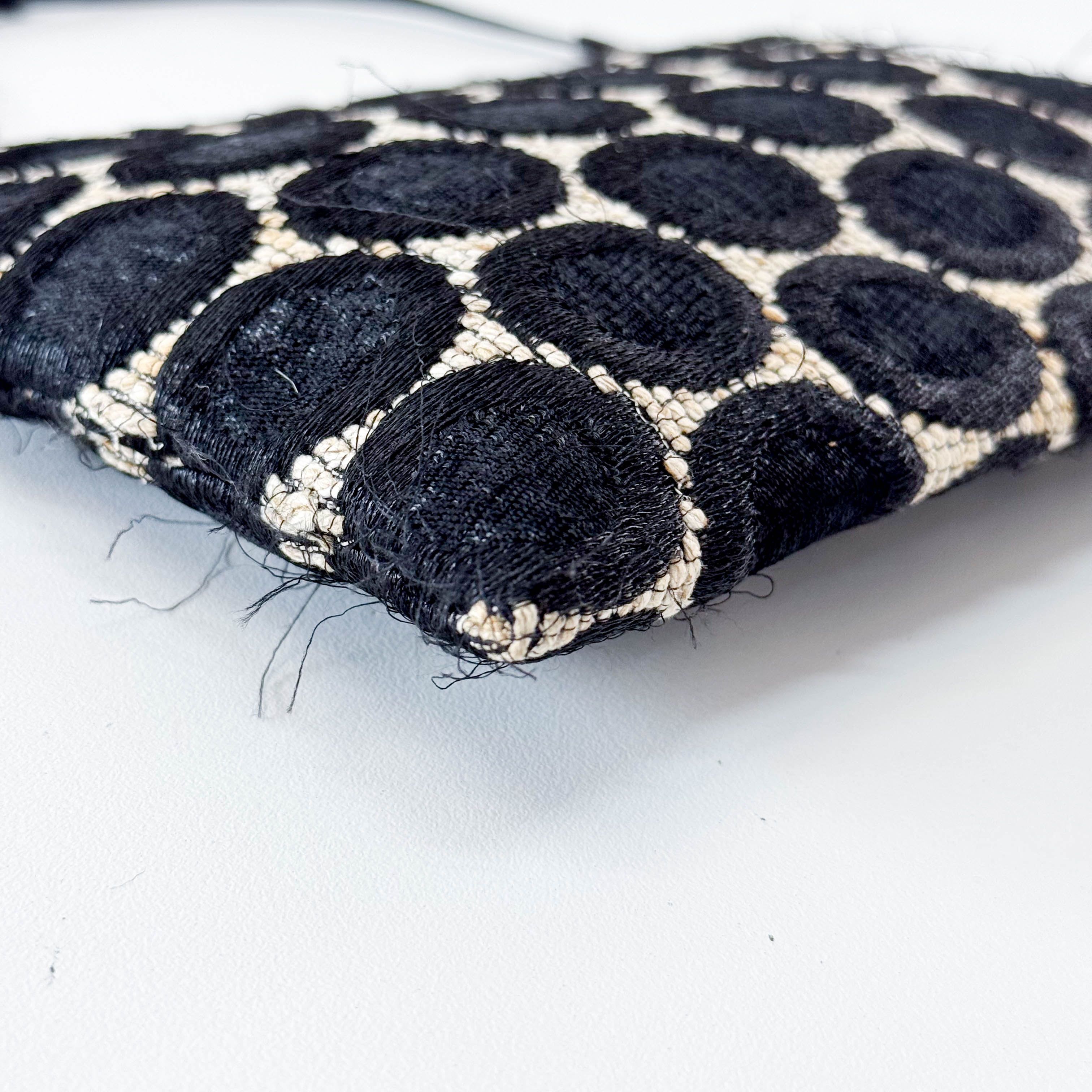 Black Silk Dots Chain Strap Purse