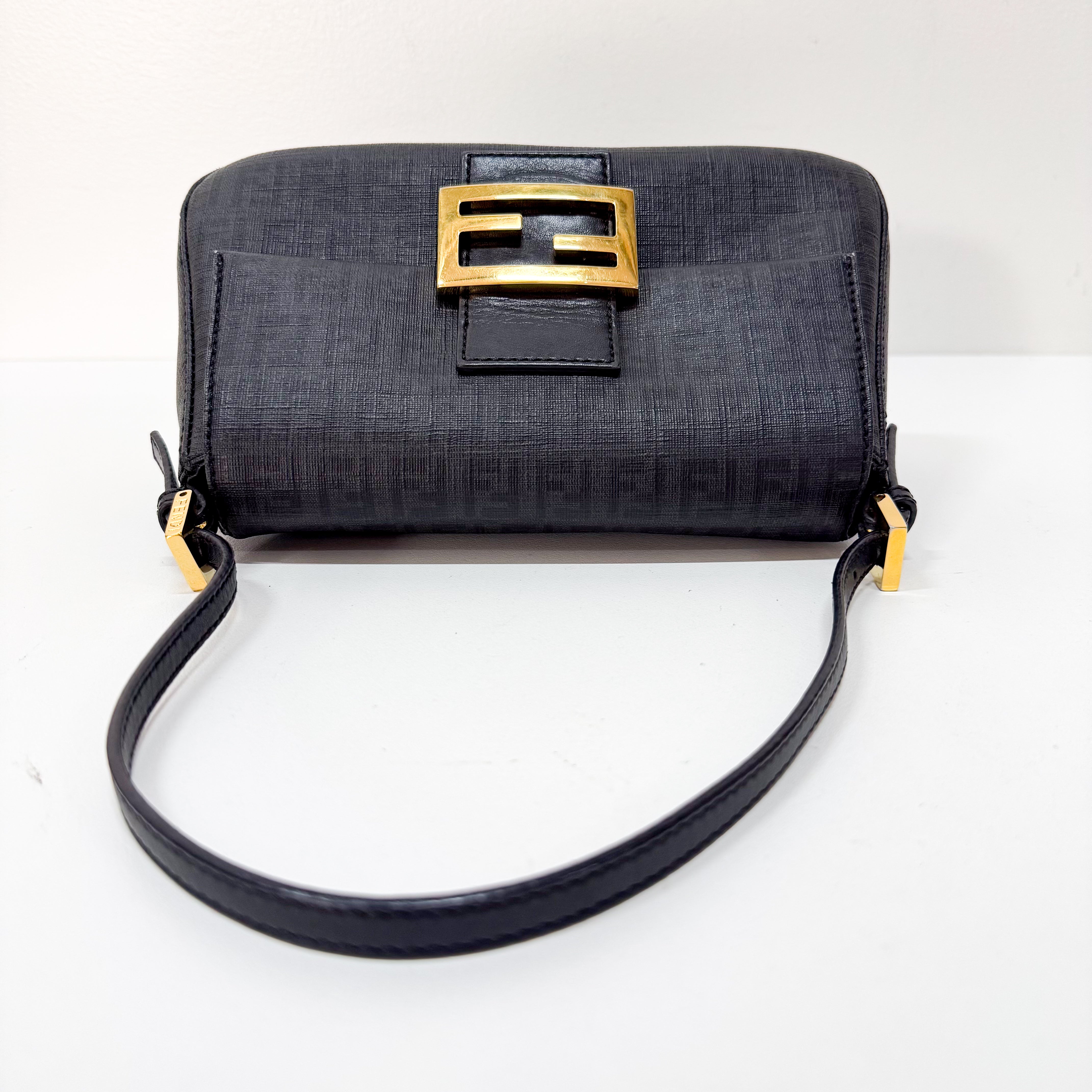 Mini Mamma Baguette Black Leather and Gold Buckle