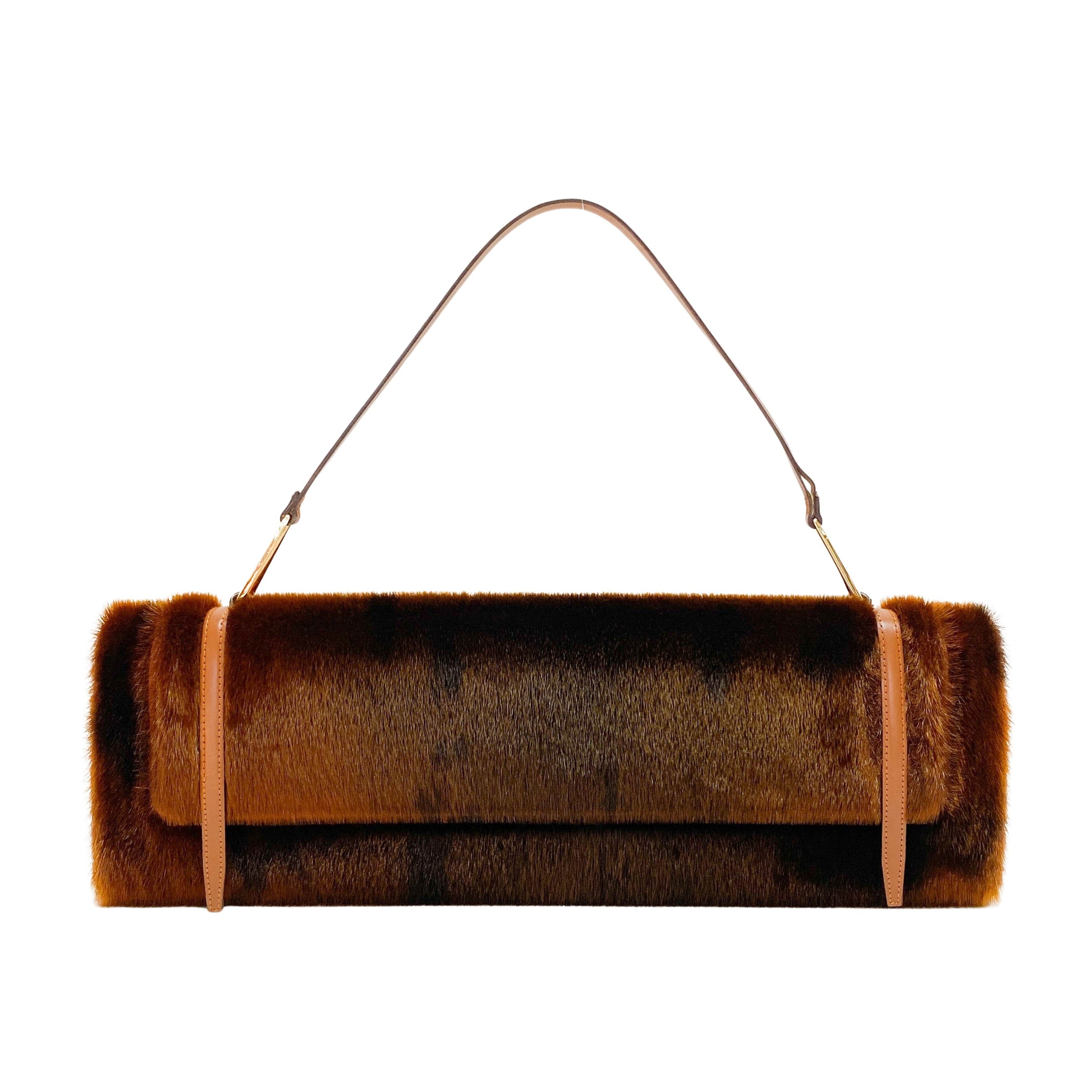 Bronze Fur Shoulder Bag