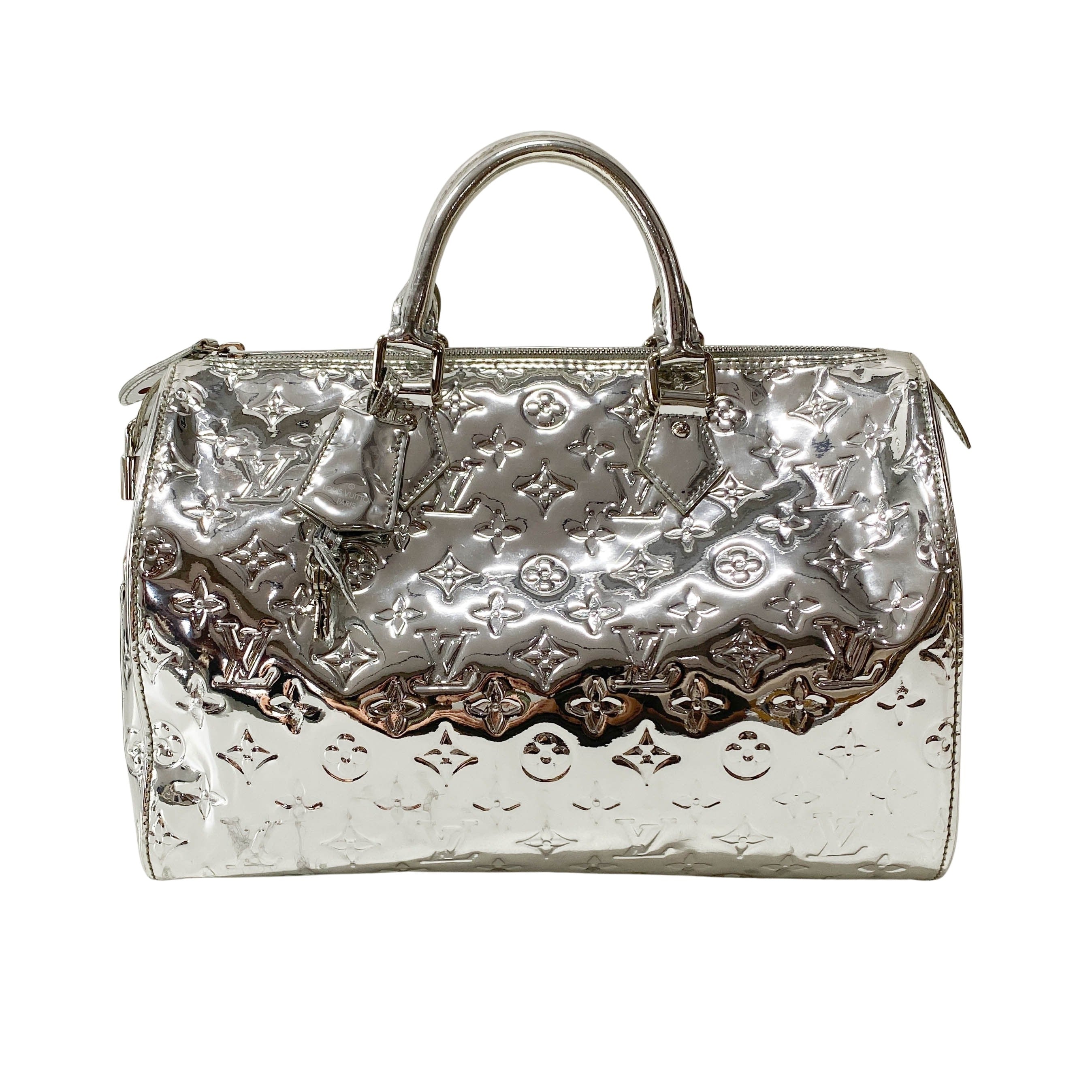 Silver Monogram Miroir Speedy Handbag