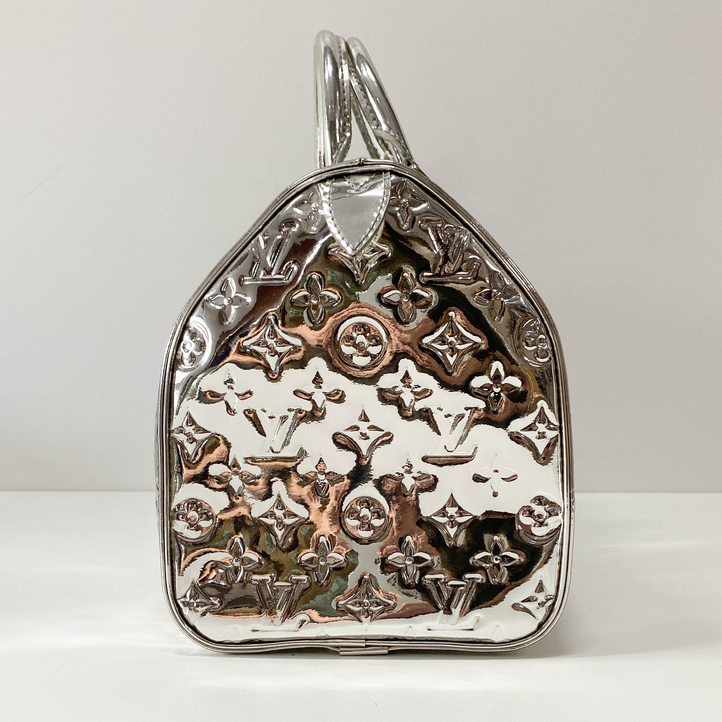 Silver Monogram Miroir Speedy Handbag