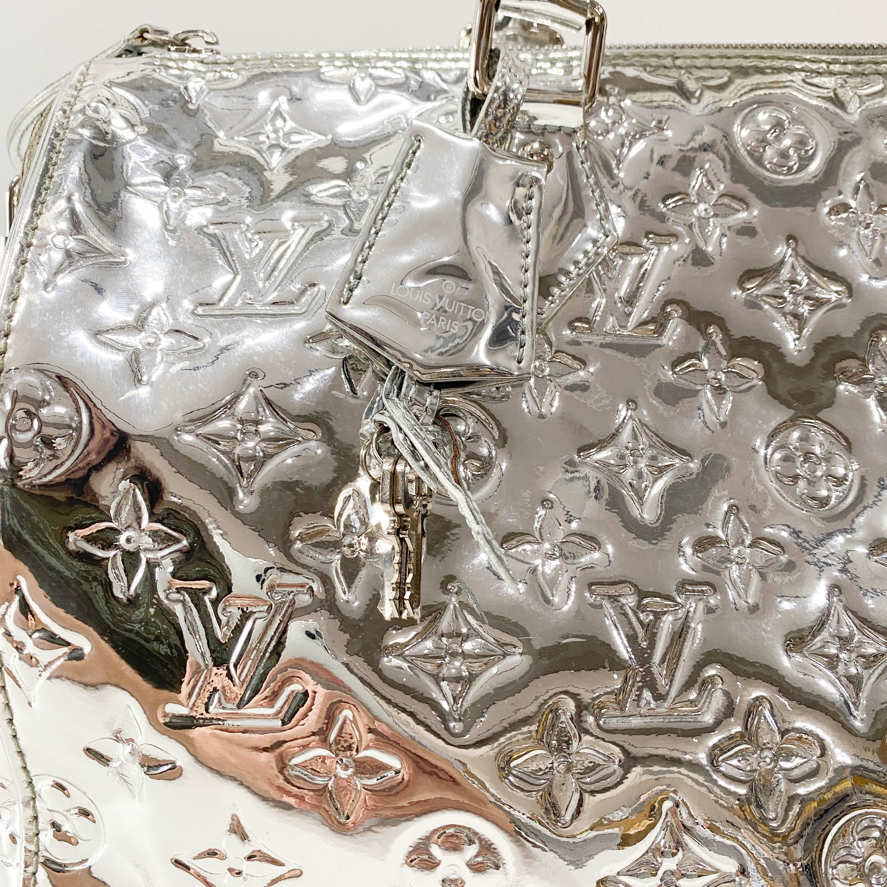 Silver Monogram Miroir Speedy Handbag