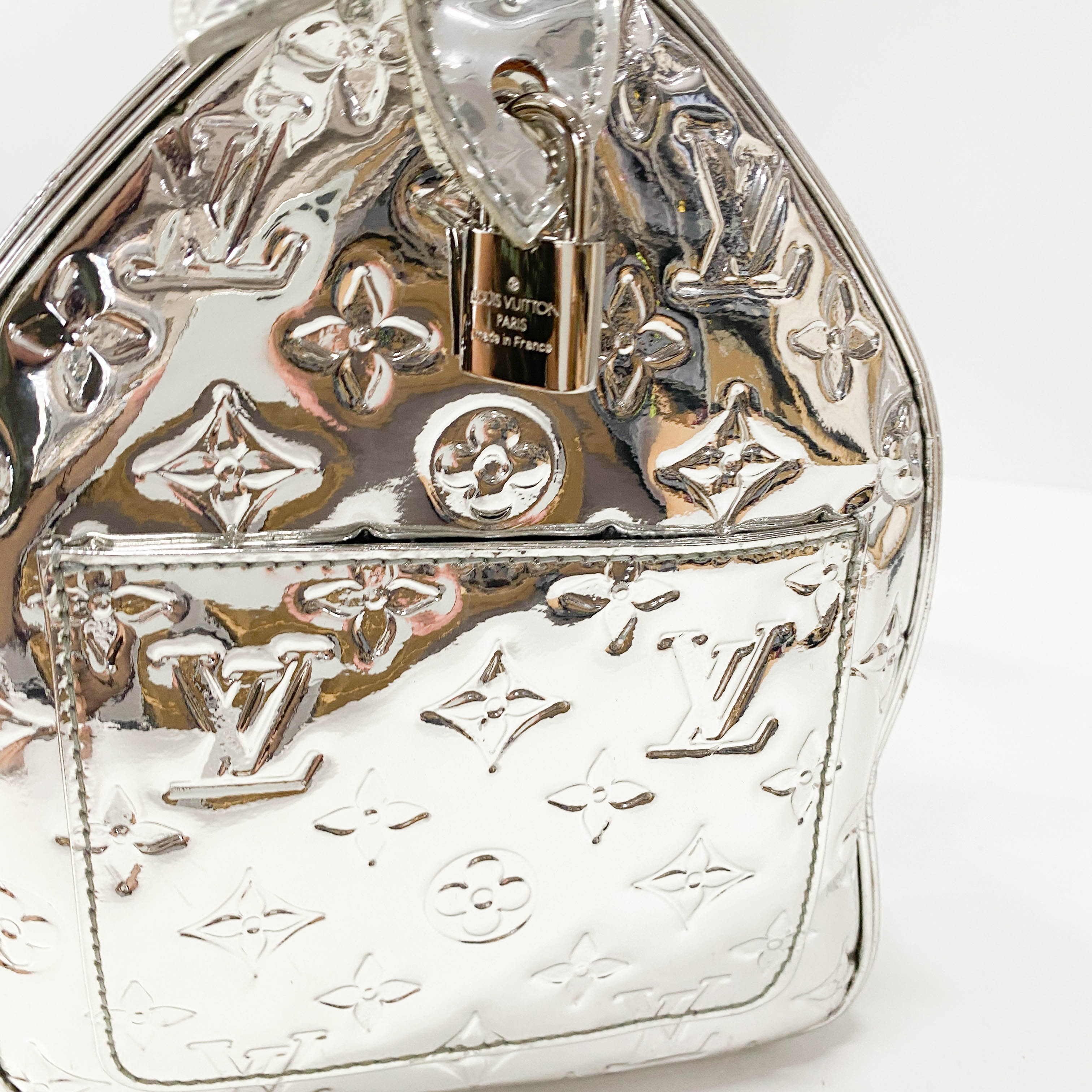 Silver Monogram Miroir Speedy Handbag