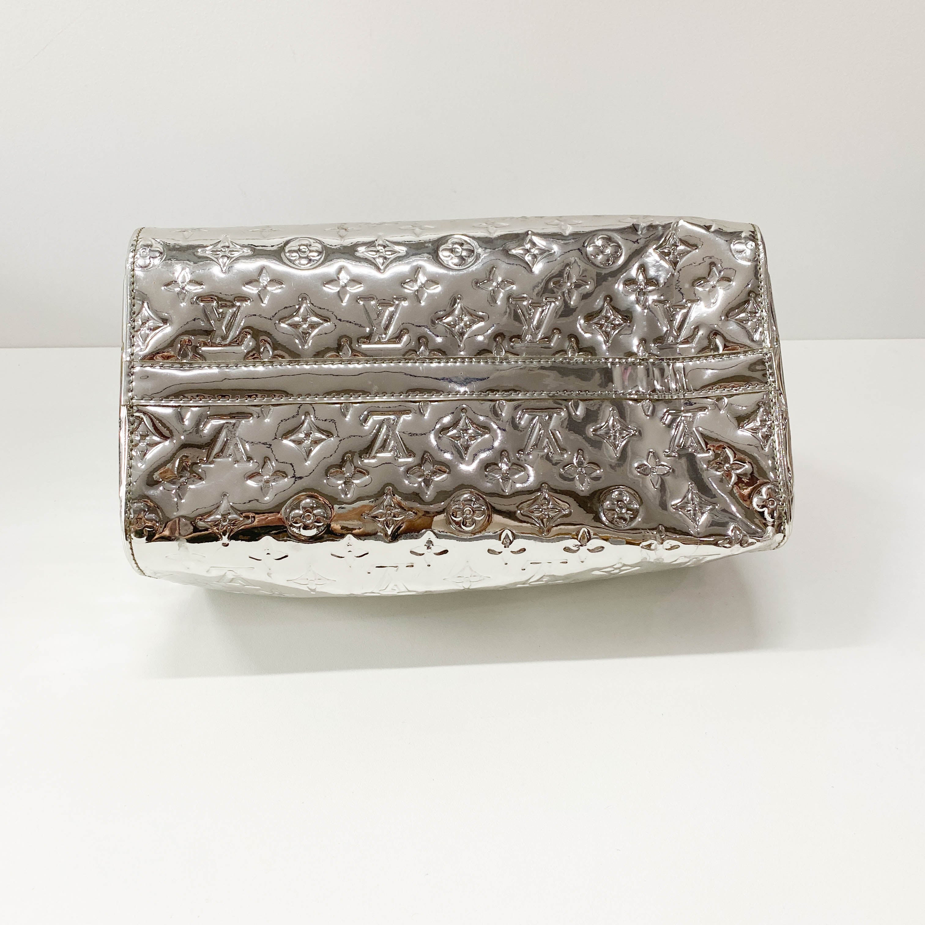 Silver Monogram Miroir Speedy Handbag
