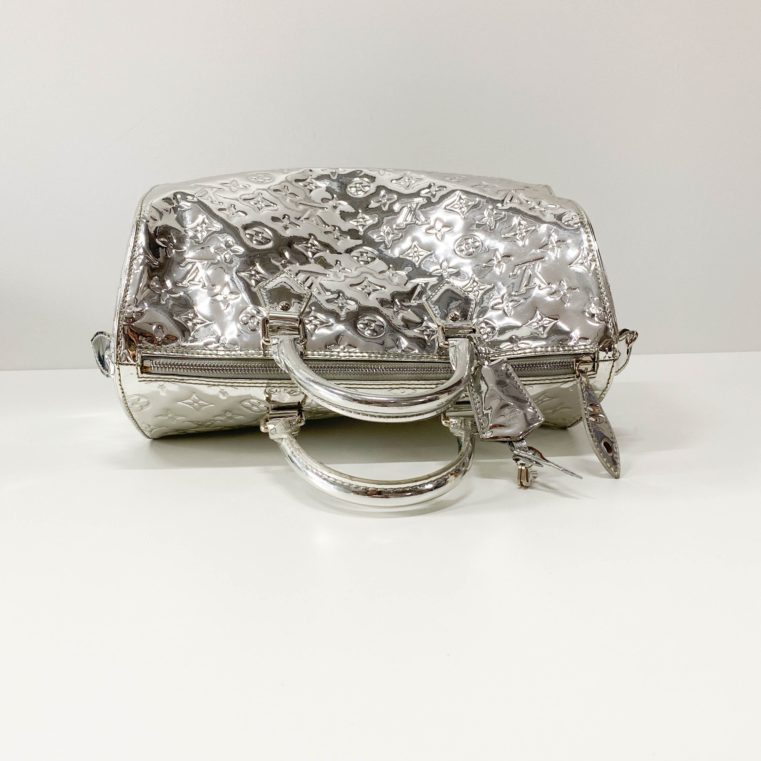 Silver Monogram Miroir Speedy Handbag