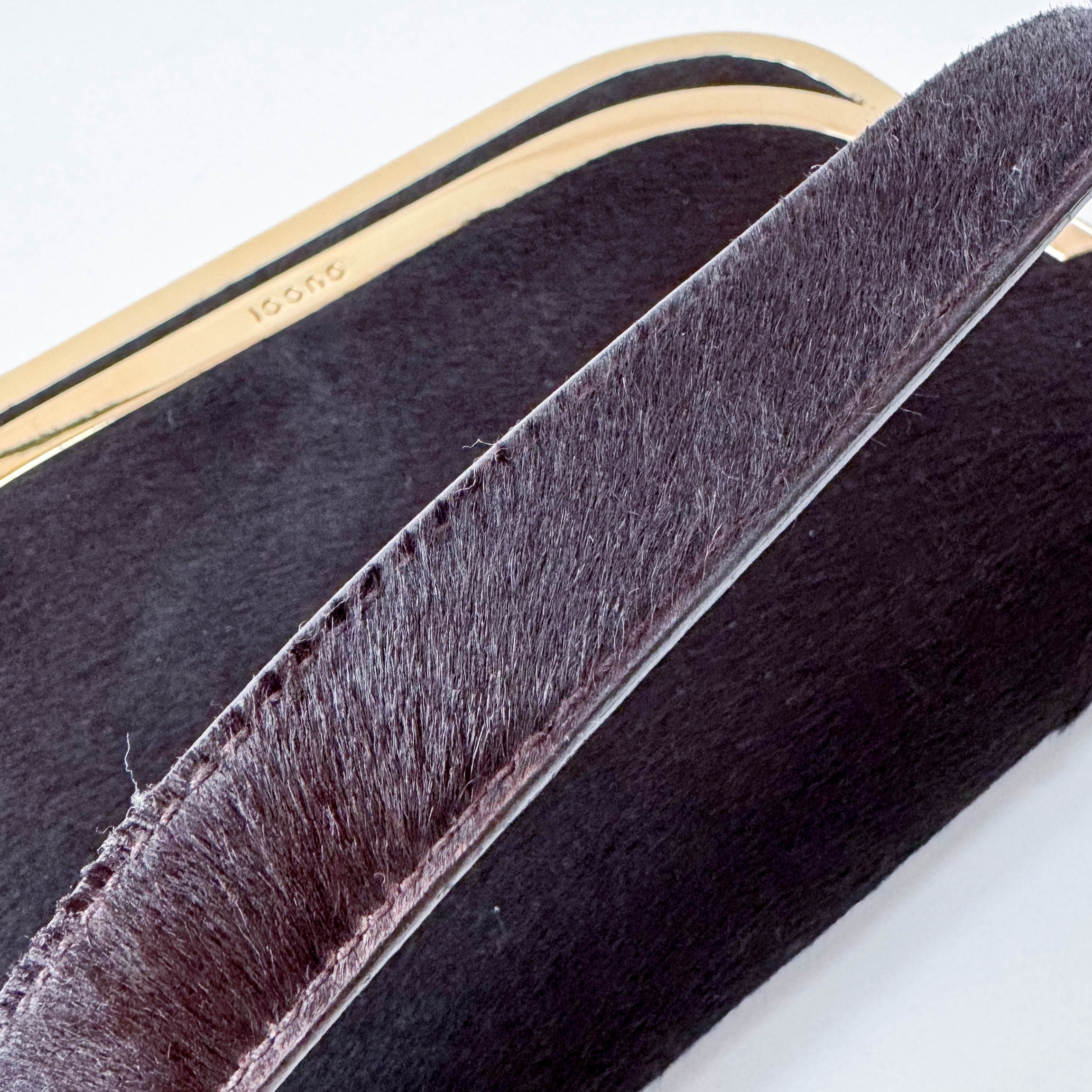 Black Pony Hair with Gold Frame Flap Bag