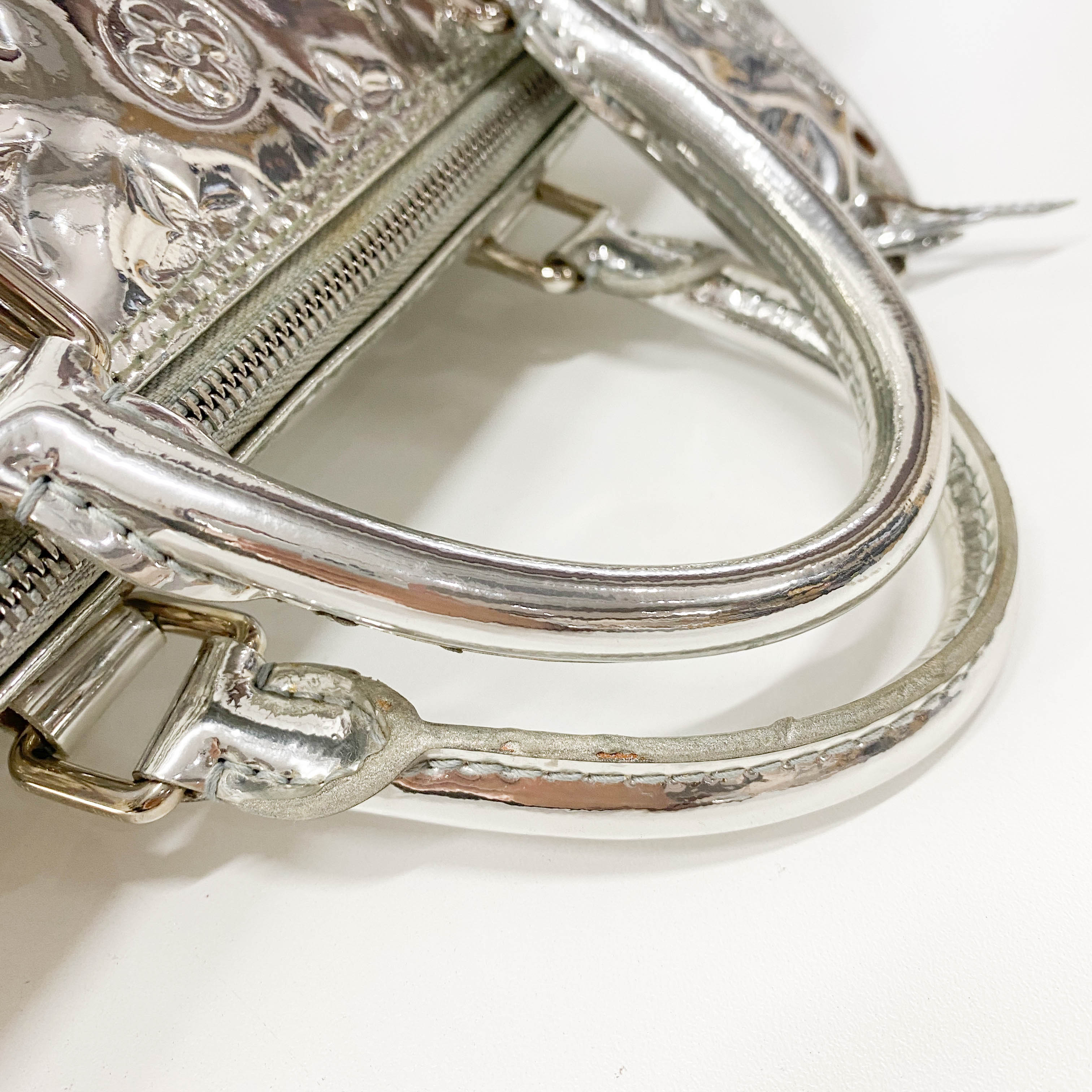 Silver Monogram Miroir Speedy Handbag