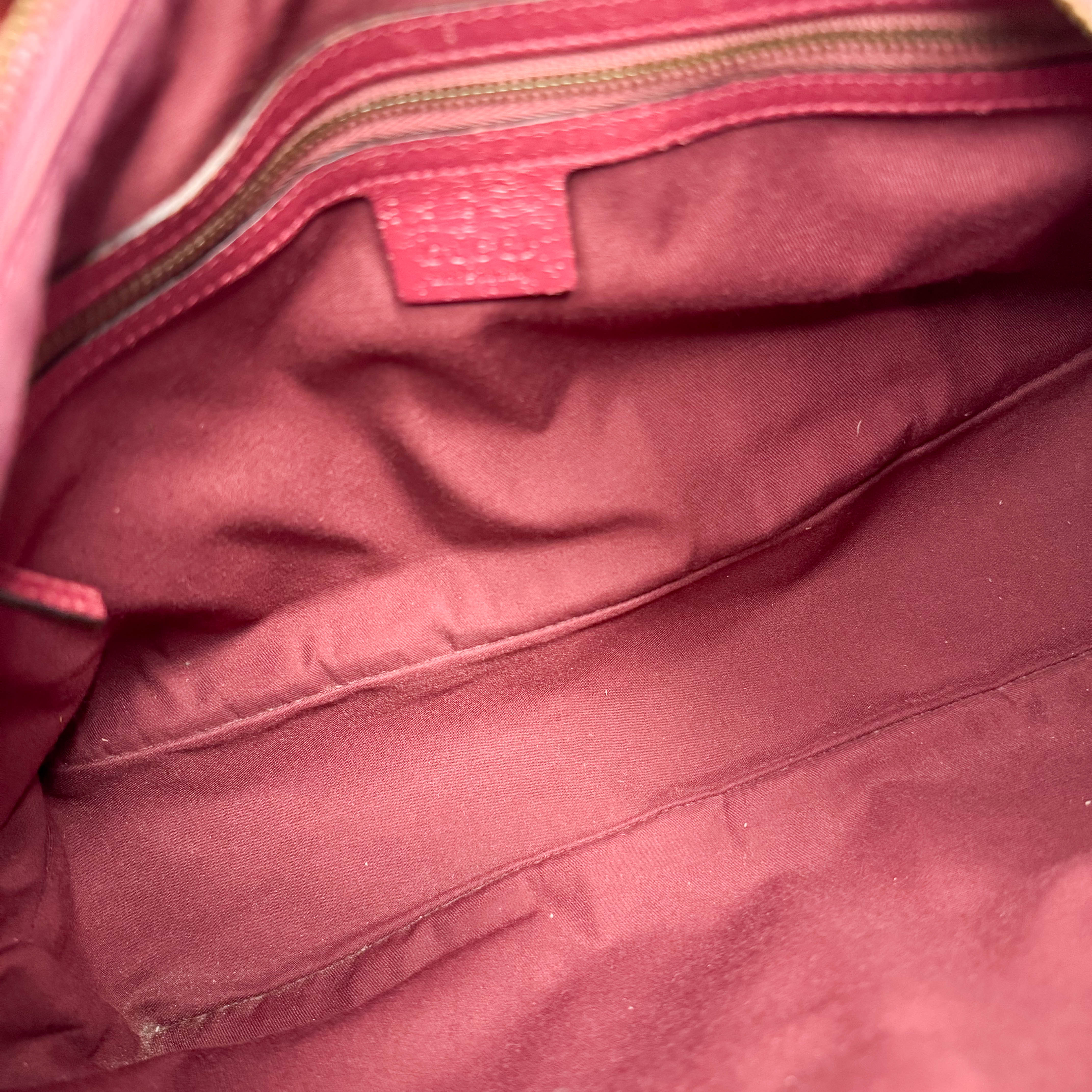 Horsebit Pink Canvas Hobo Shoulder Bag