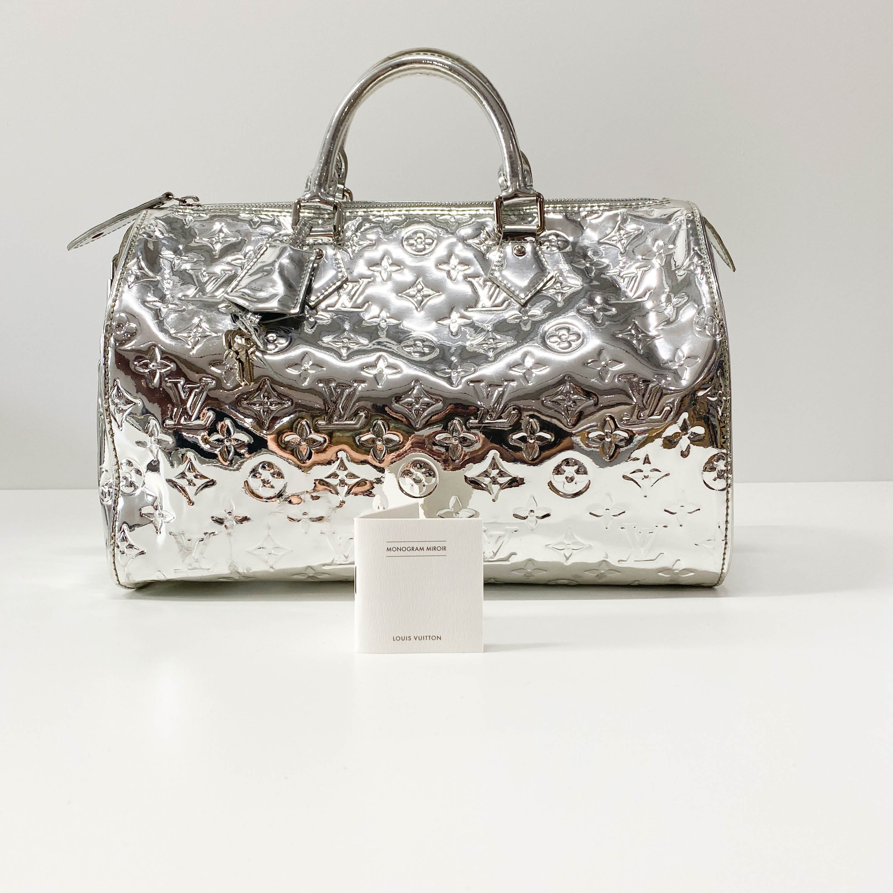 Silver Monogram Miroir Speedy Handbag