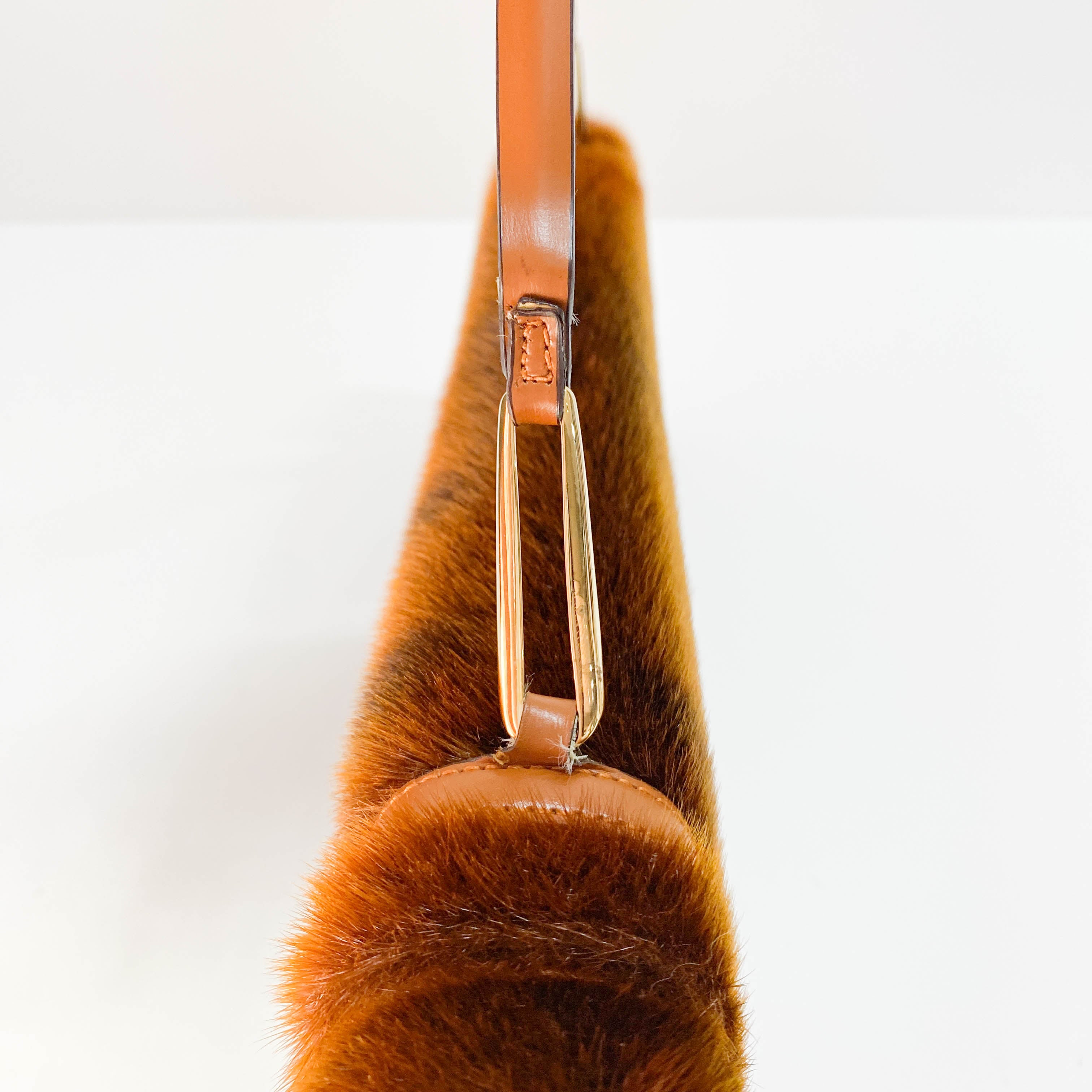 Bronze Fur Shoulder Bag
