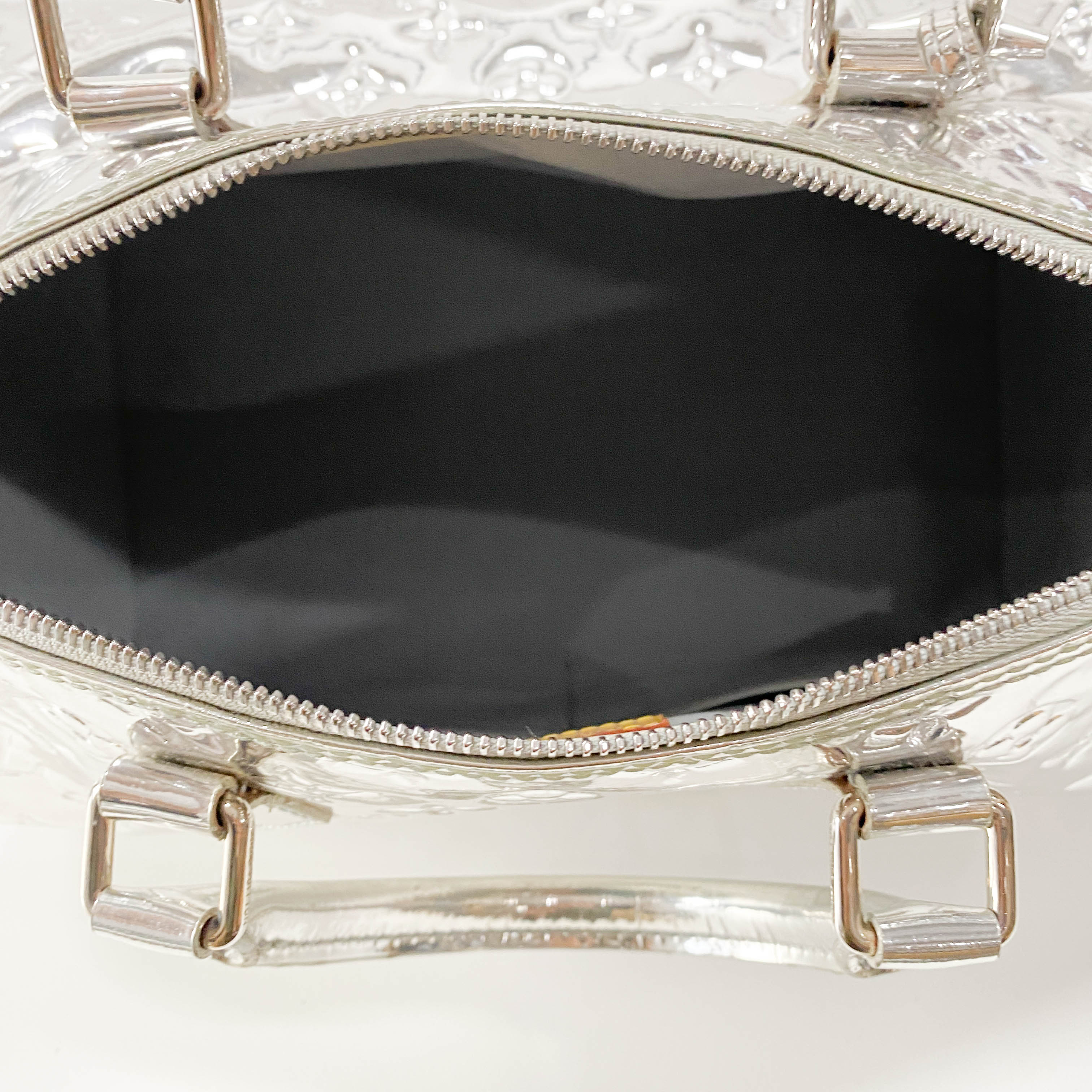 Silver Monogram Miroir Speedy Handbag