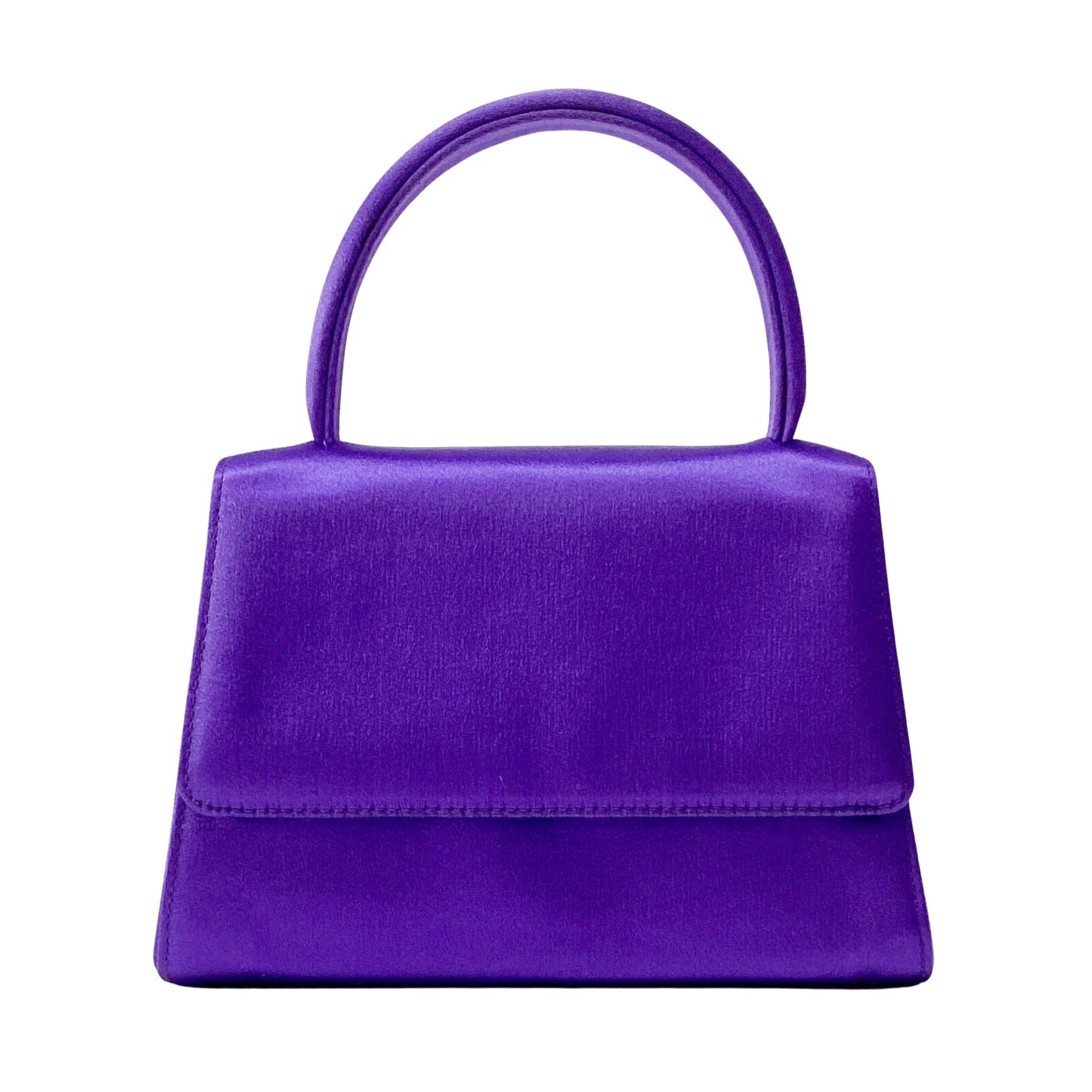 Purple Satin Top Handle Bag