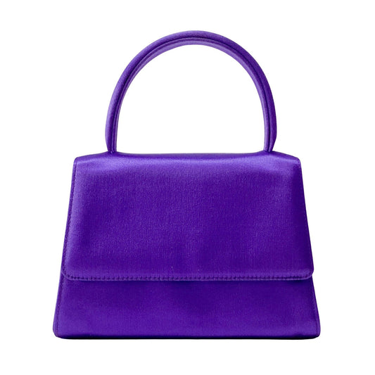 Purple Satin Top Handle Bag