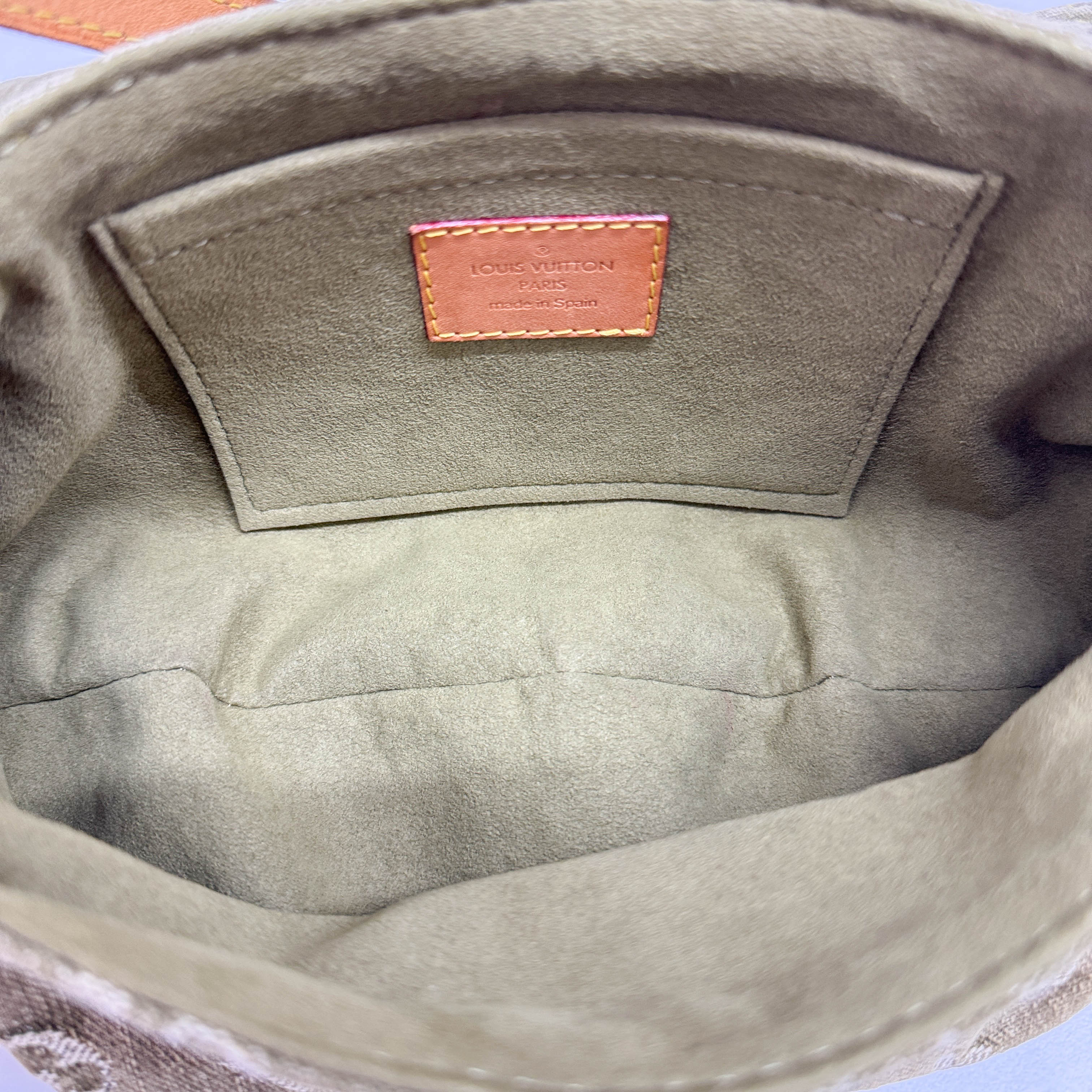 Pleaty Olive Denim Shoulder Bag