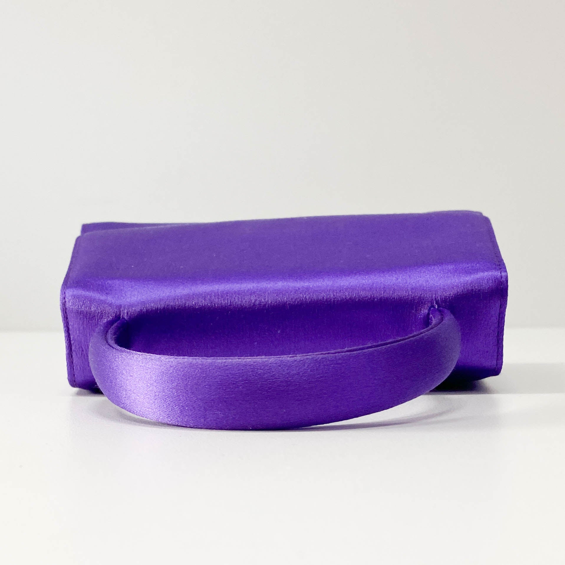 Purple Satin Top Handle Bag