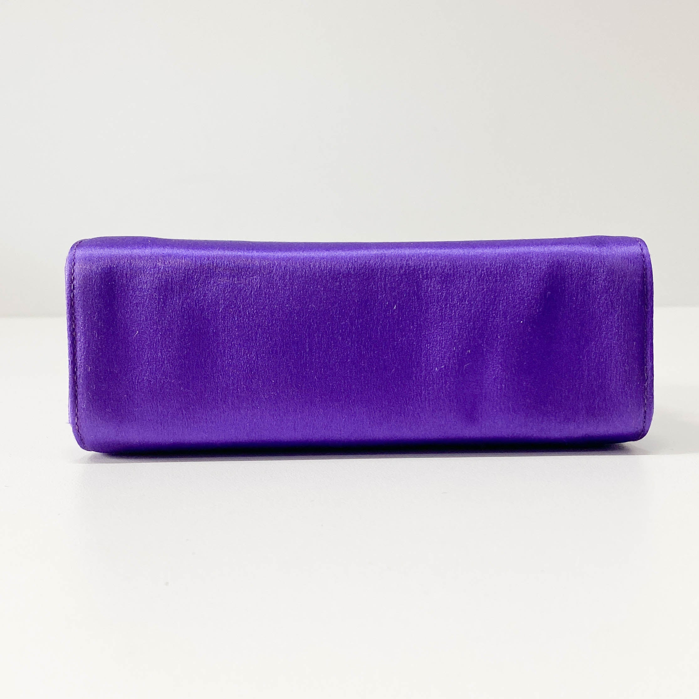 Purple Satin Top Handle Bag