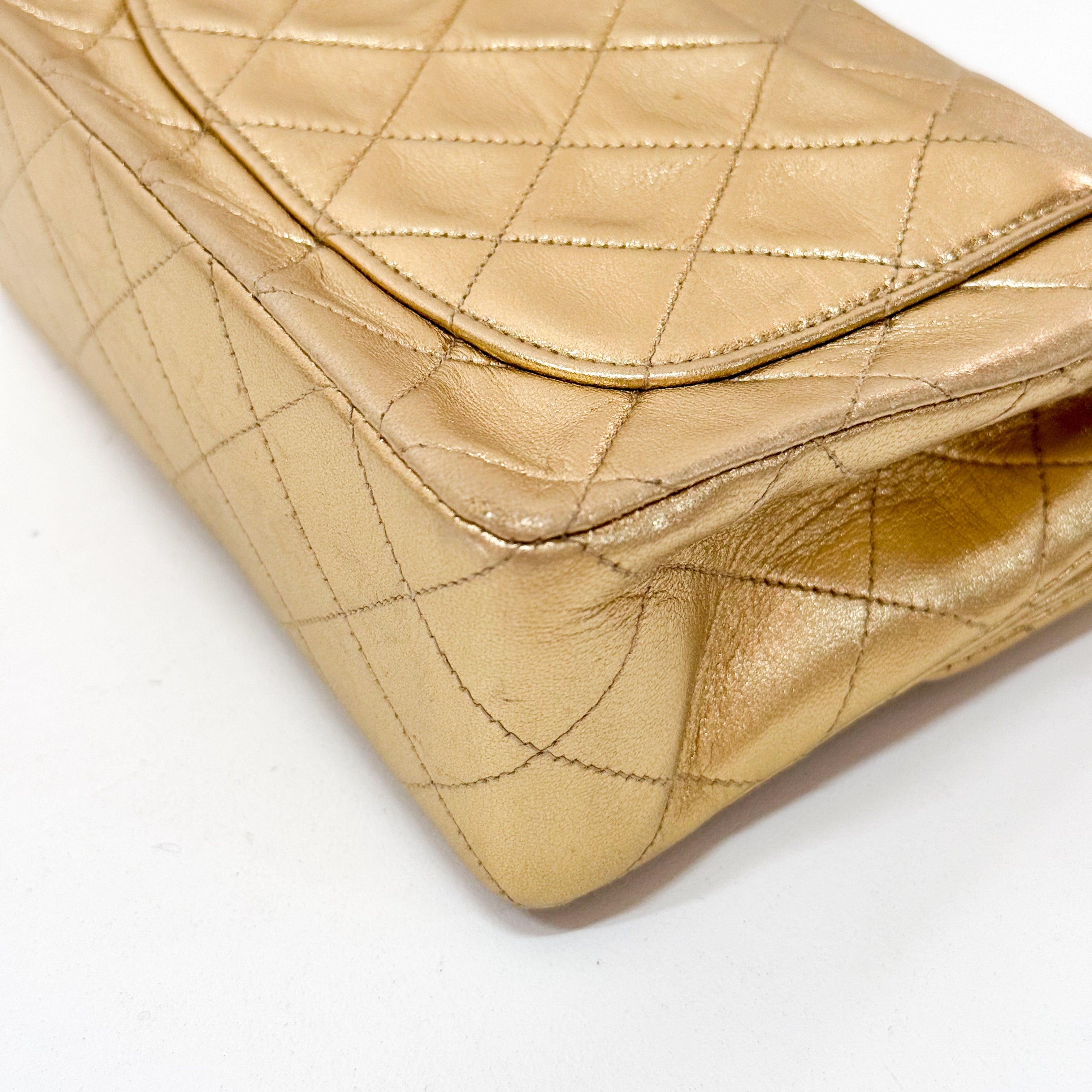 Mini Matelasse 17 Gold Lambskin Chain Strap Bag