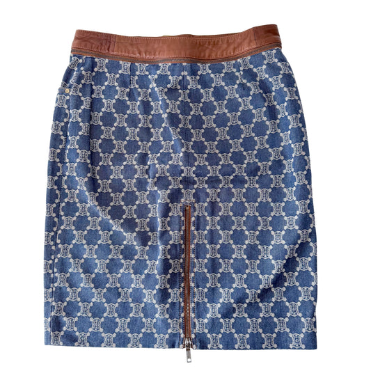 Macadam Triomphe Blue Denim Skirt