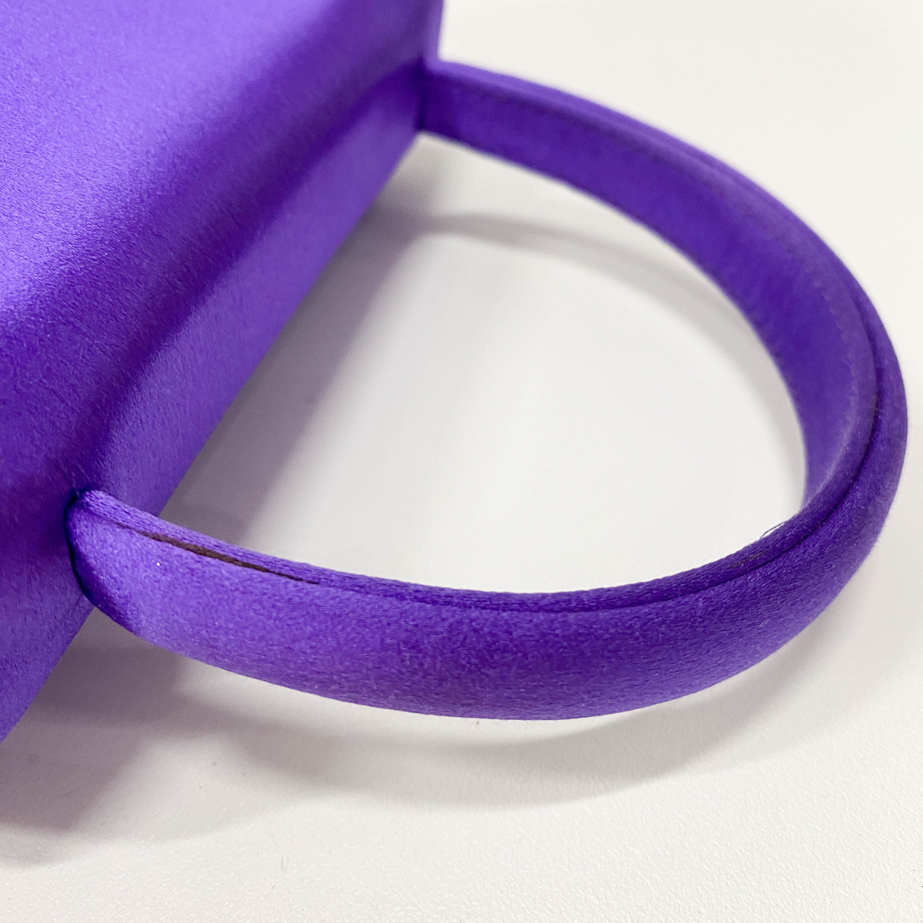 Purple Satin Top Handle Bag