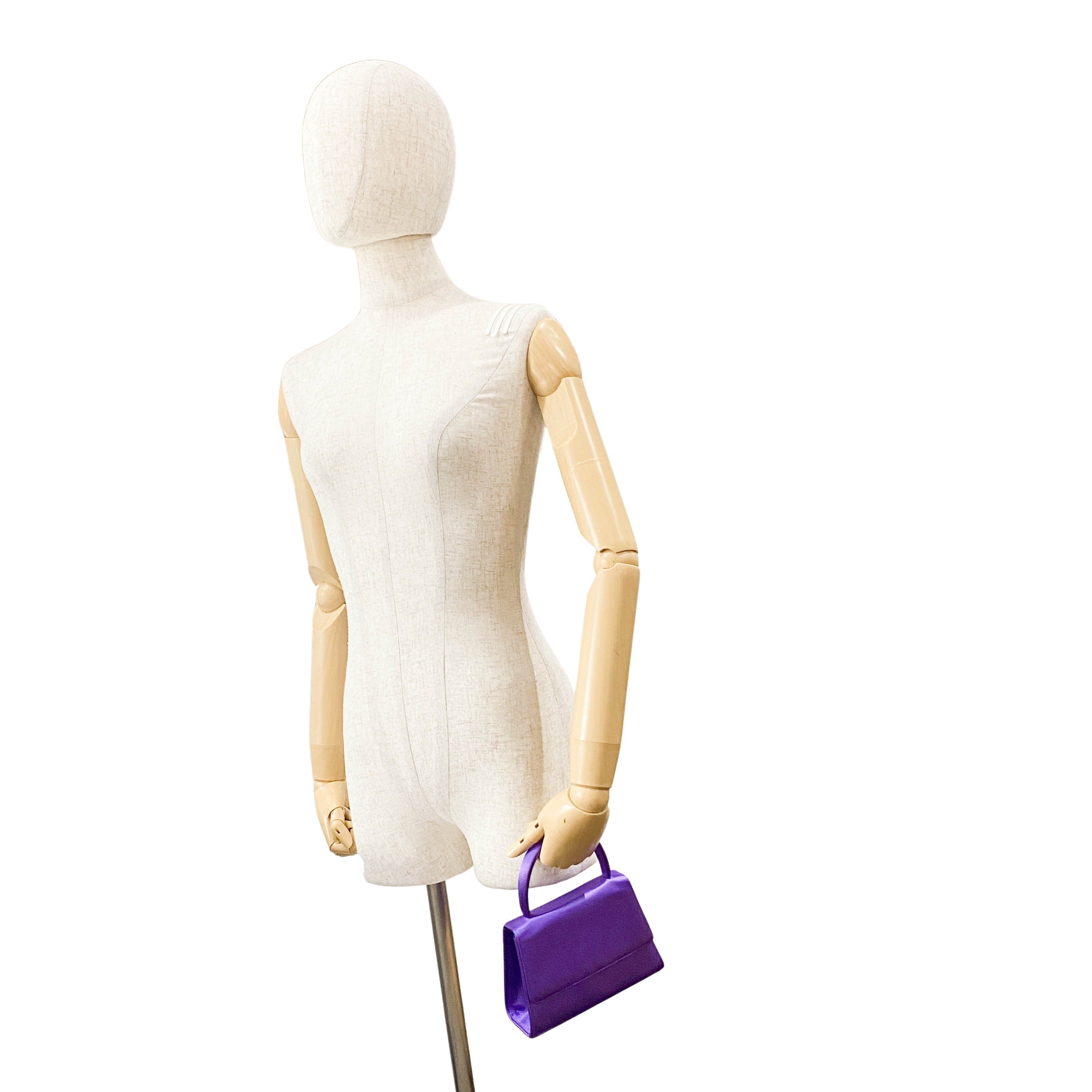 Purple Satin Top Handle Bag