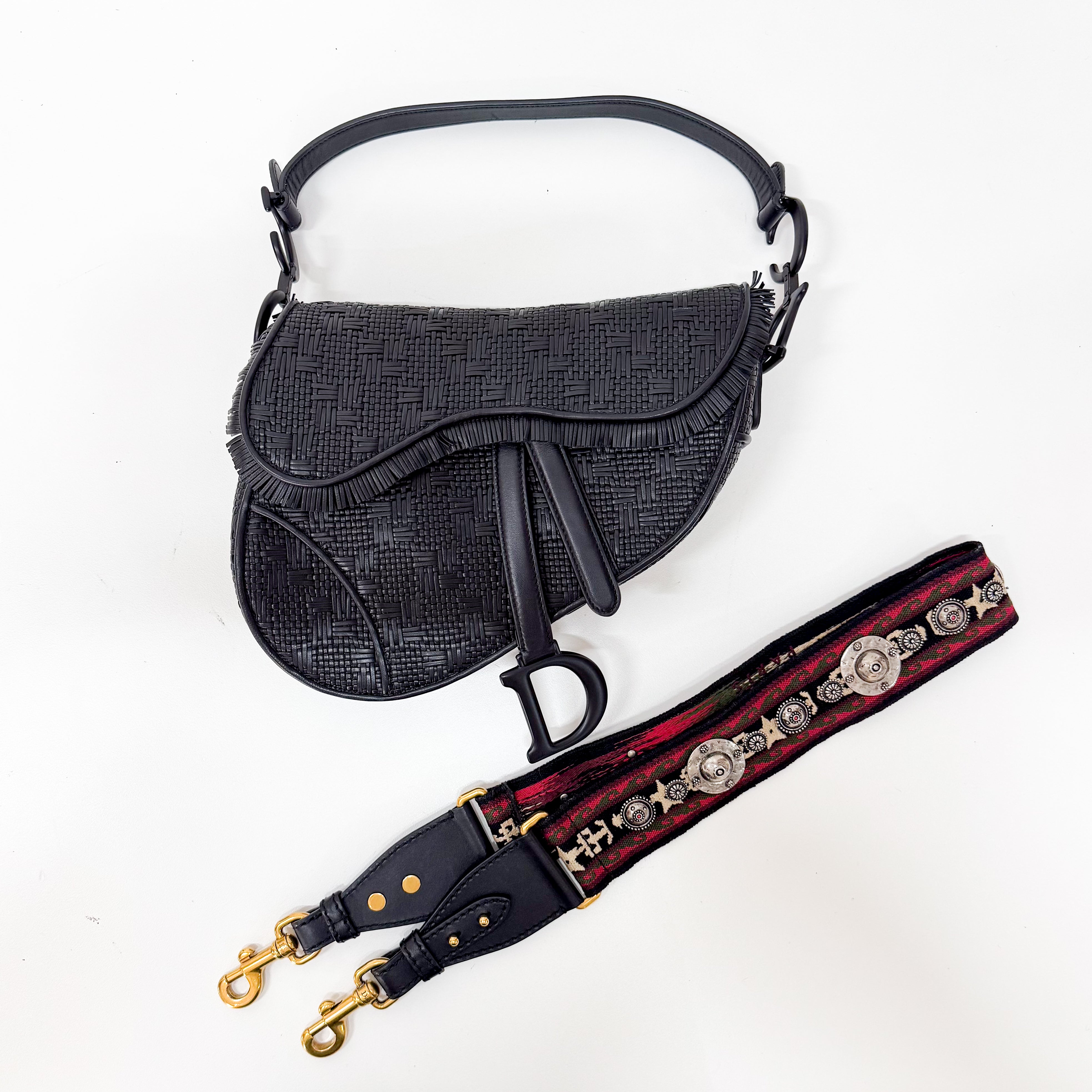 Saddle Black Matte Leather Bag