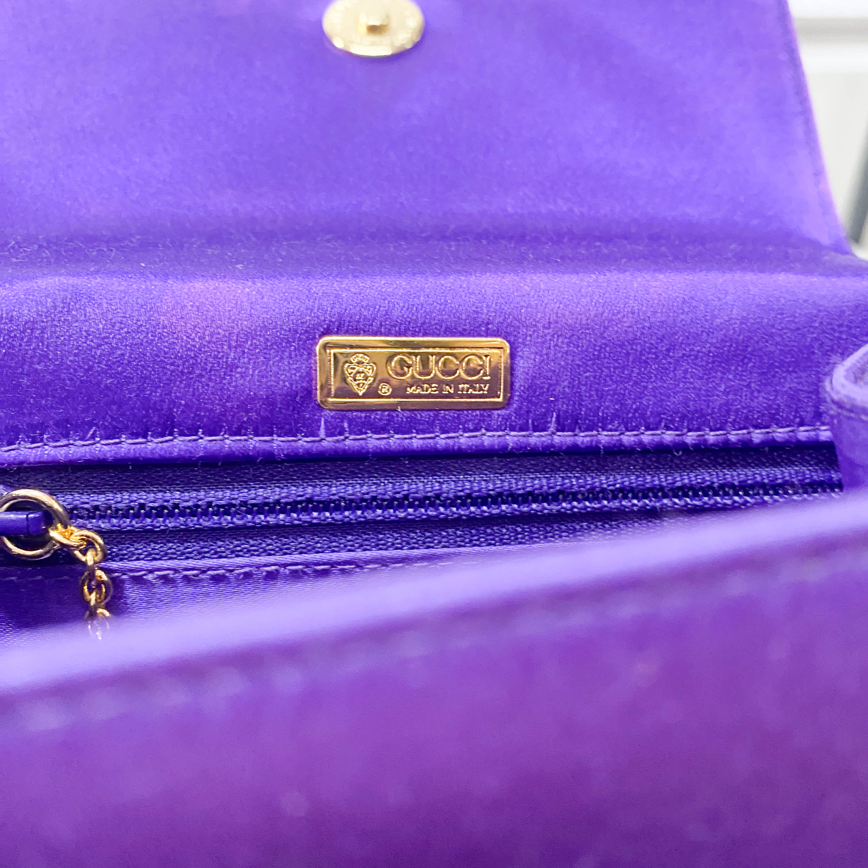 Purple Satin Top Handle Bag