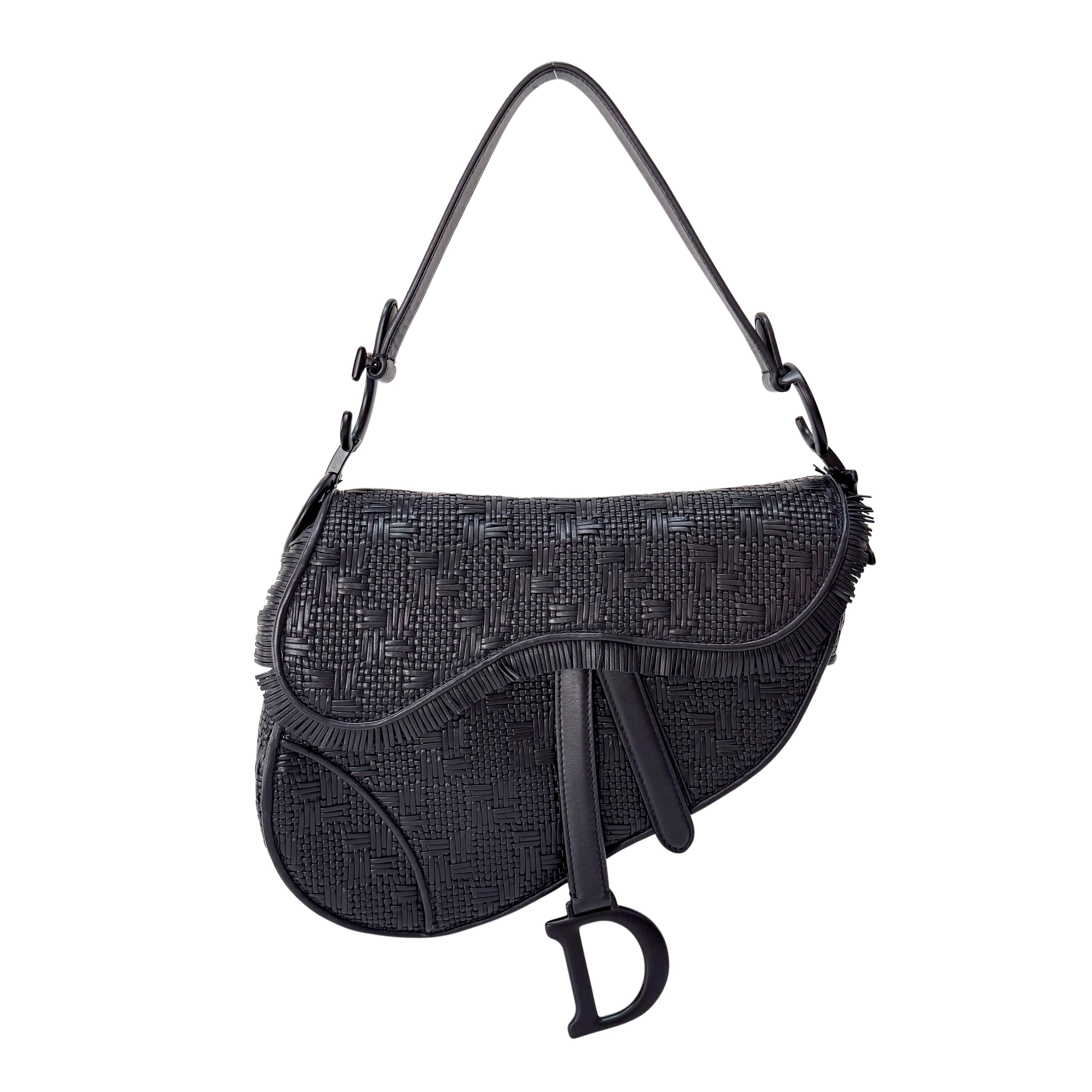 Saddle Black Matte Leather Bag
