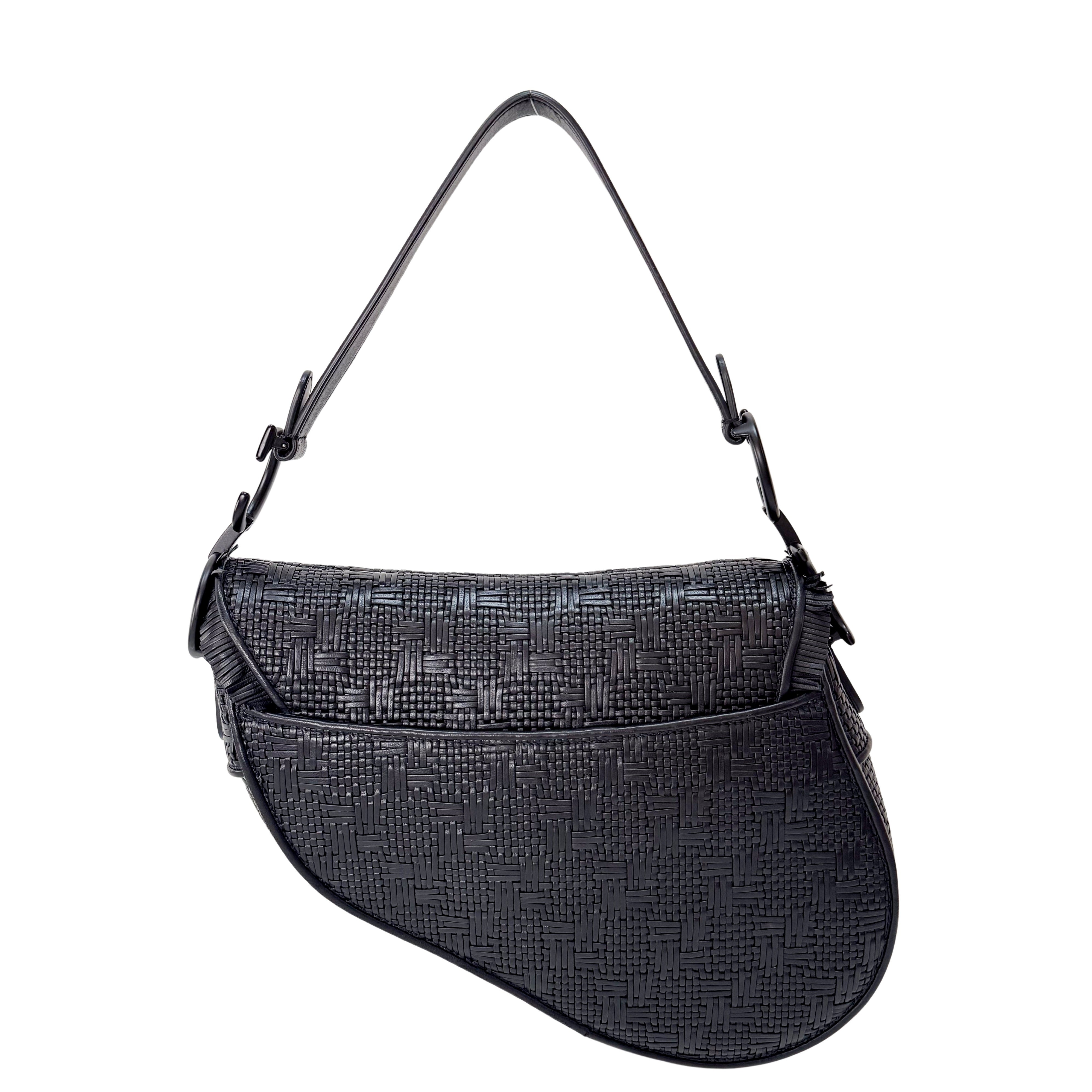 Saddle Black Matte Leather Bag