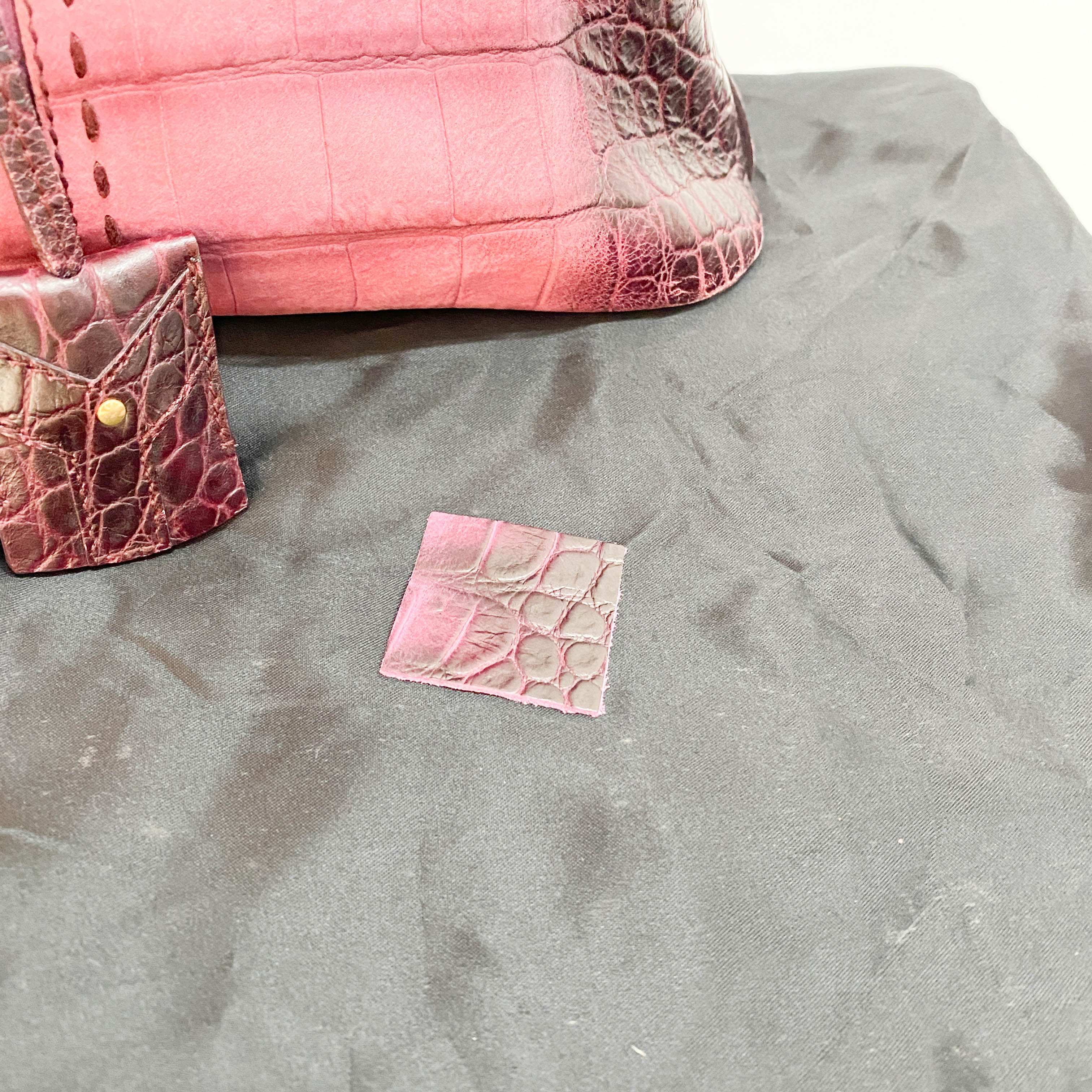 Muse Purple Croc Embossed Leather Shoulder Bag