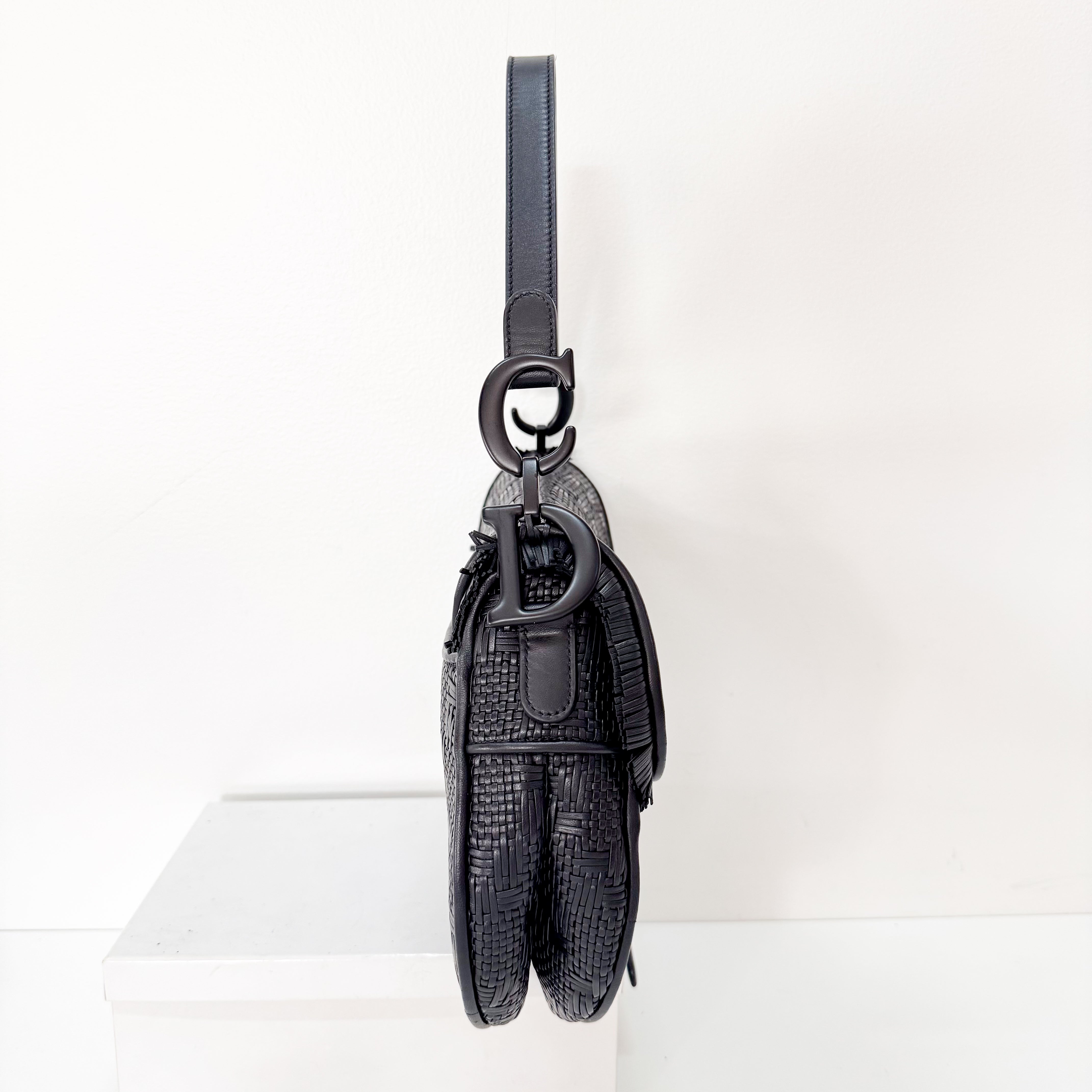 Saddle Black Matte Leather Bag