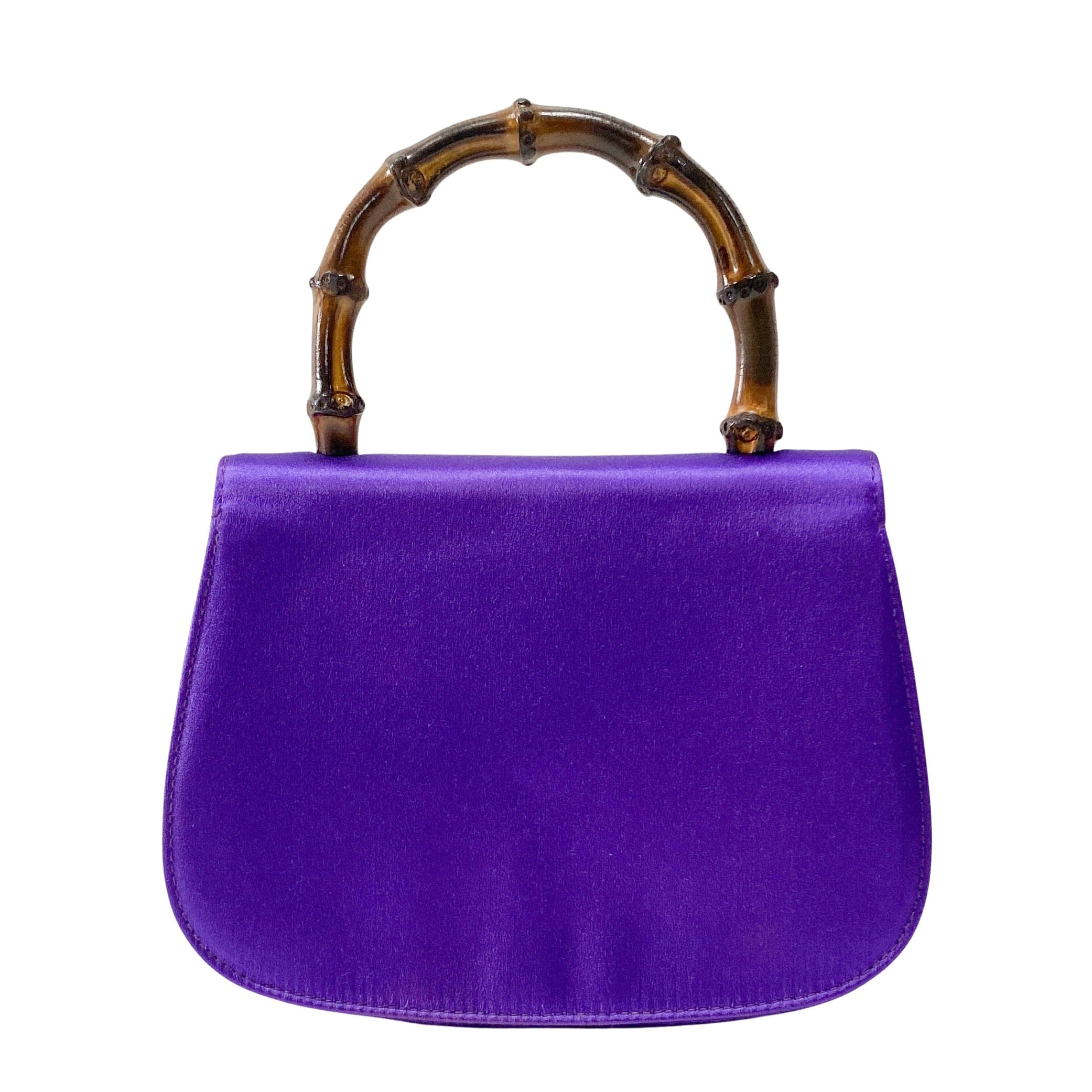 Bamboo Purple Satin Chain Shoulder Bag