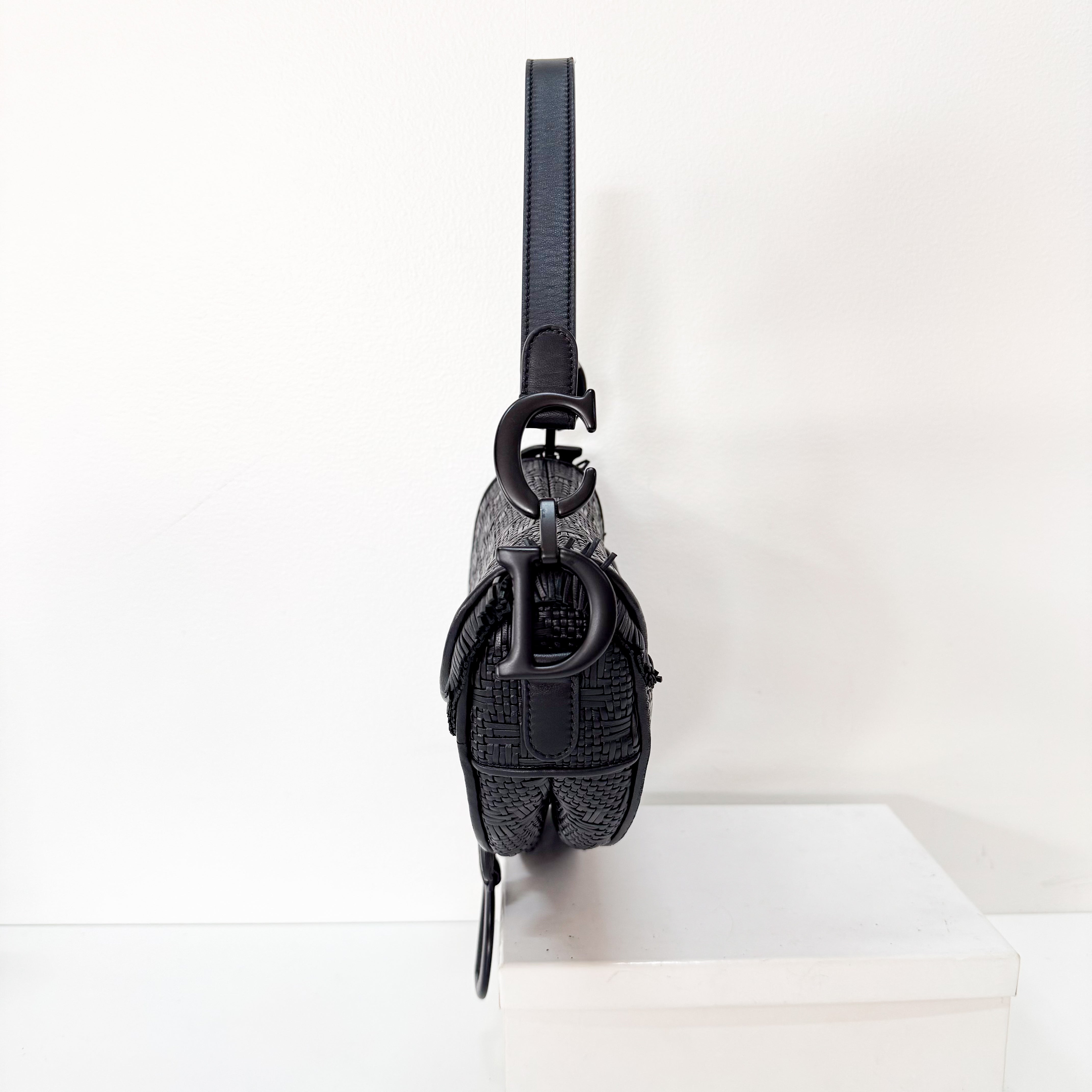 Saddle Black Matte Leather Bag